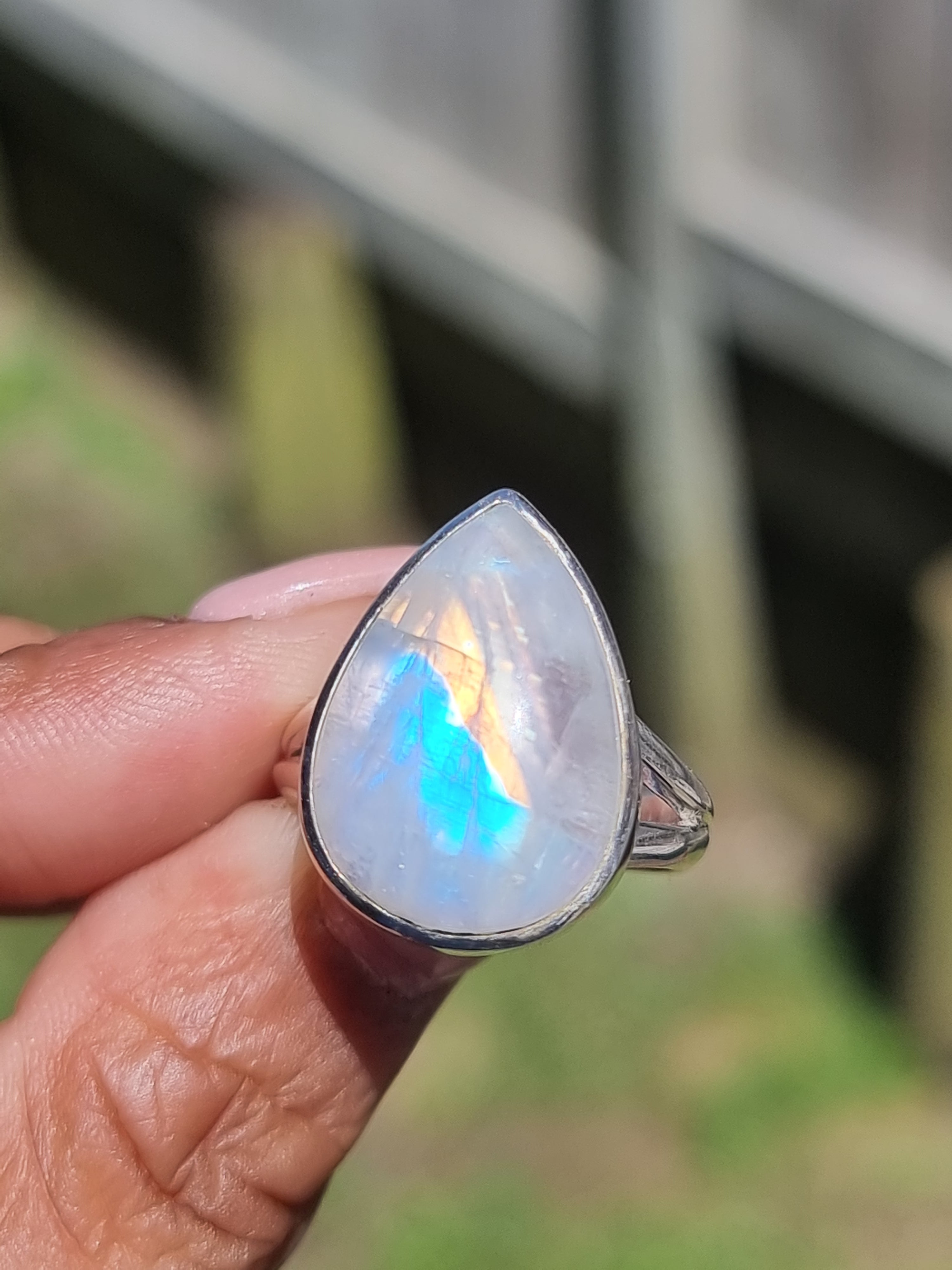 White Moonstone Ring