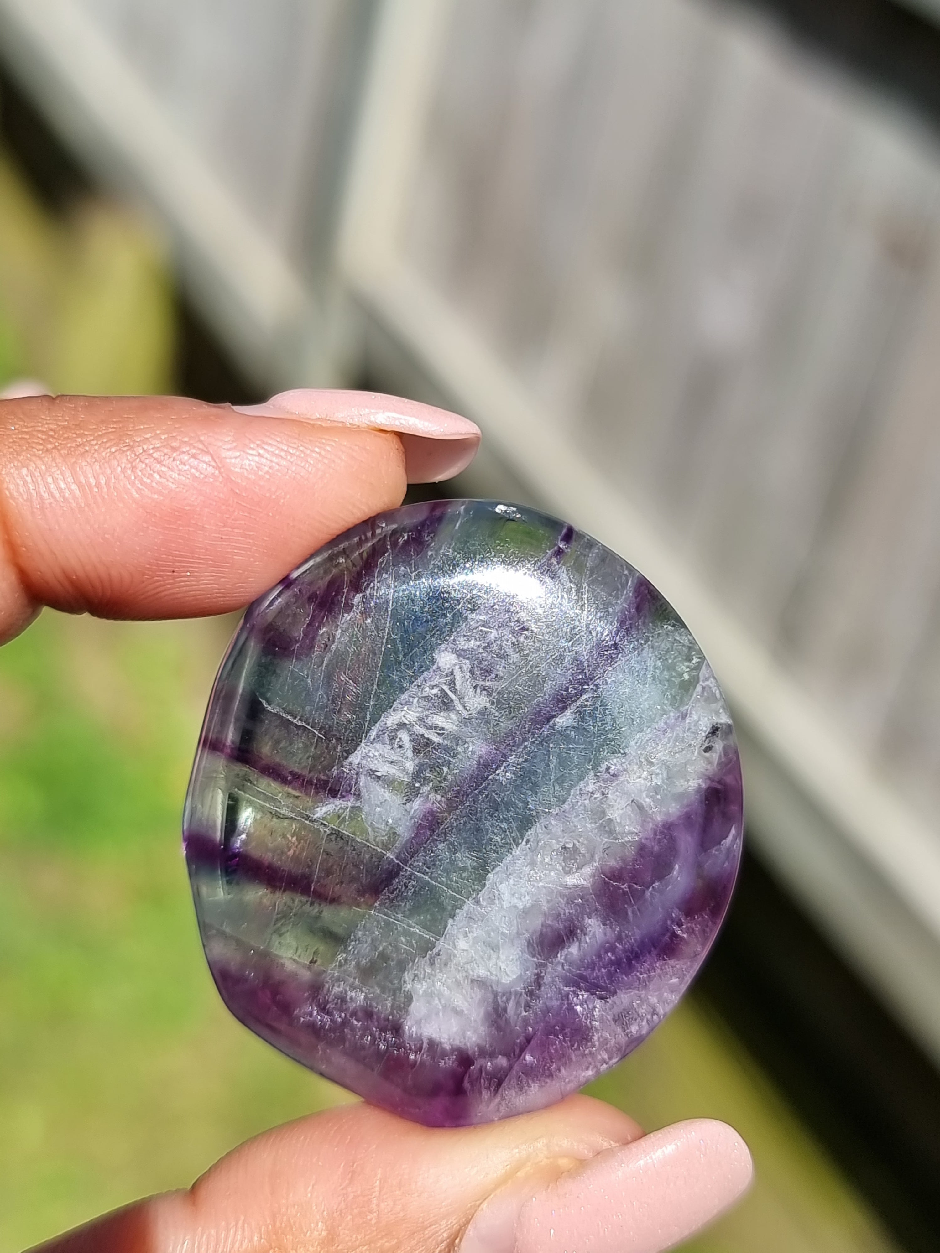 Rainbow Fluorite Flat Stone