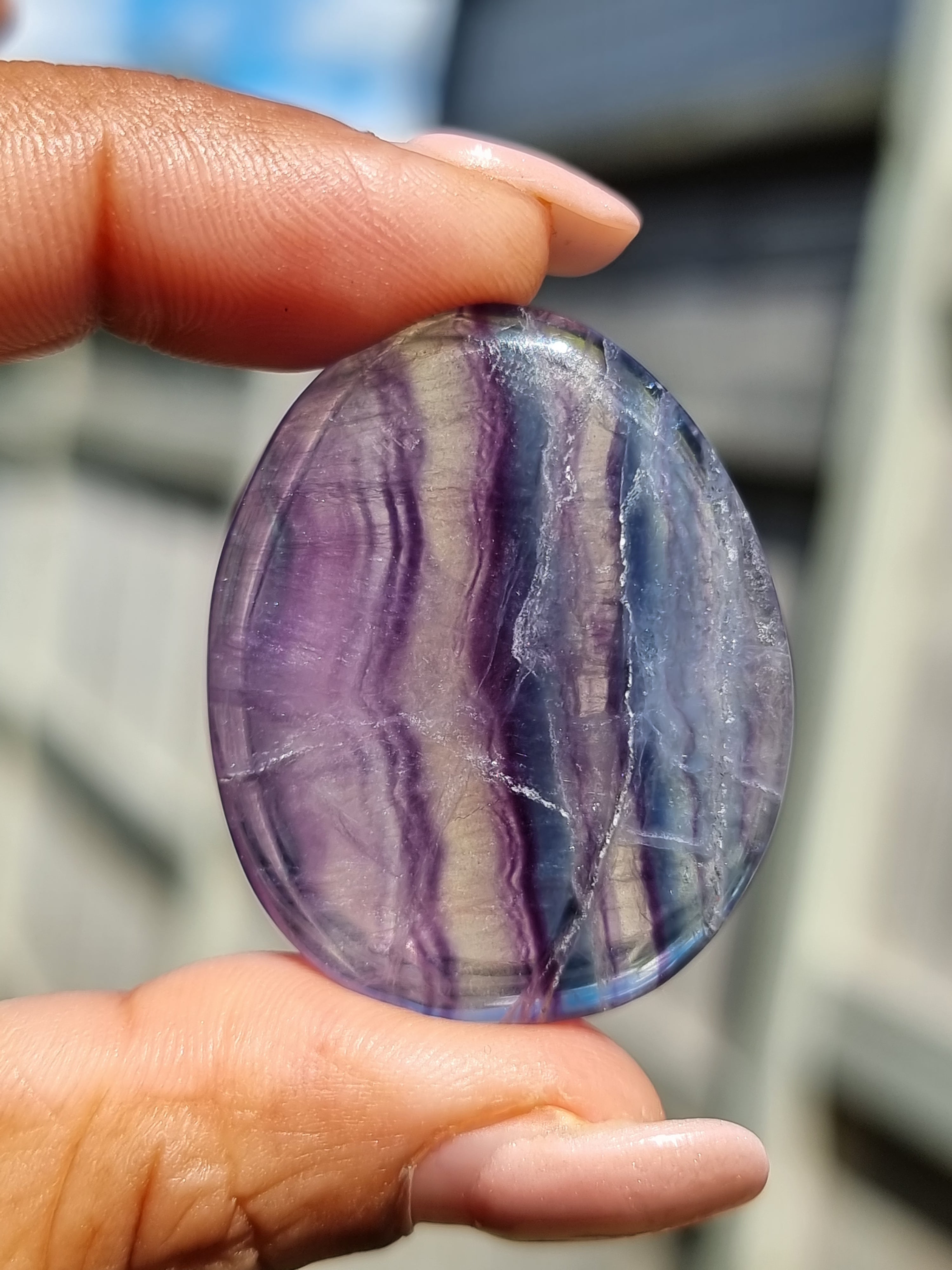 Rainbow Fluorite Flat Stone