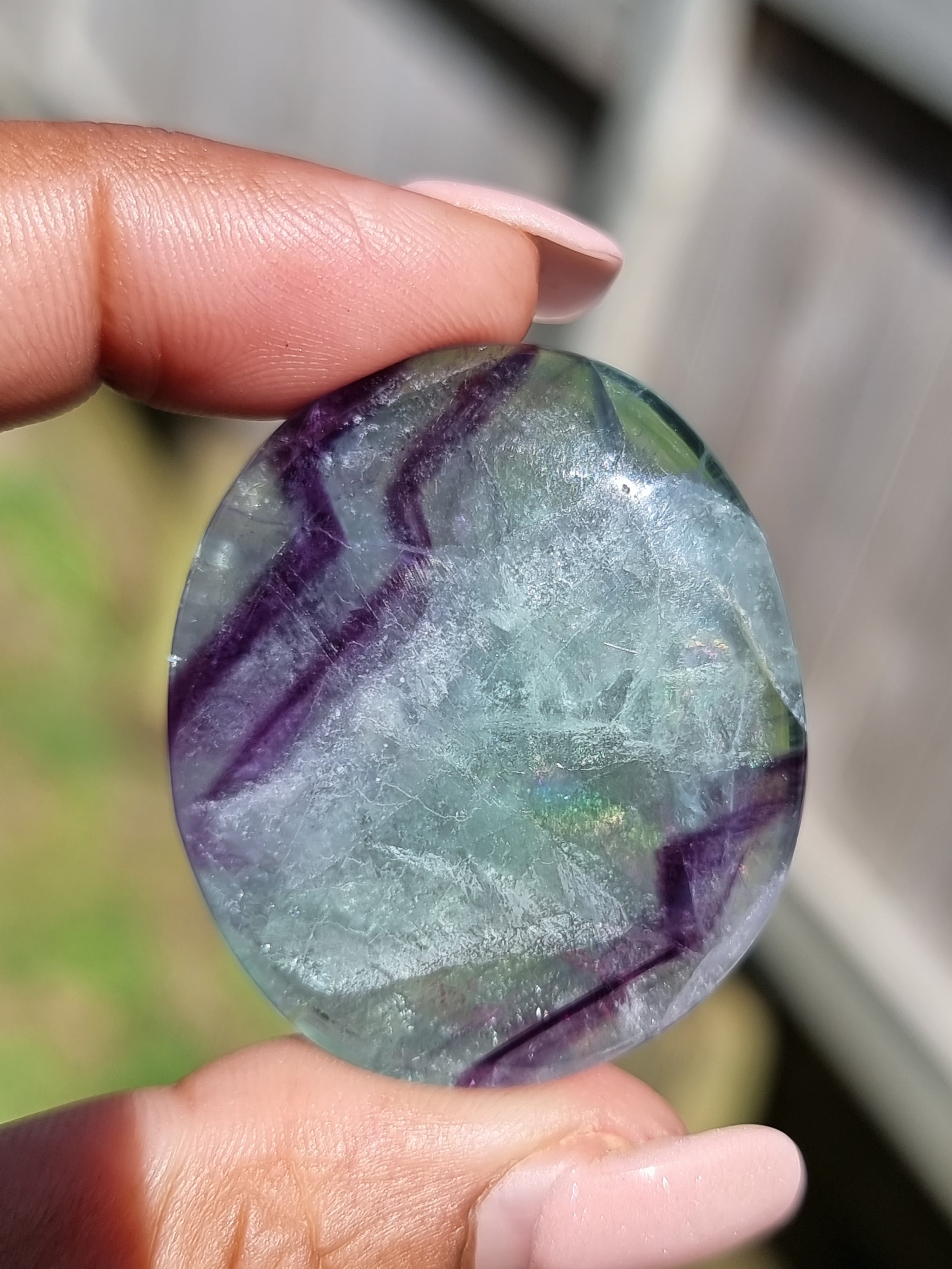 Rainbow Fluorite Flat Stone
