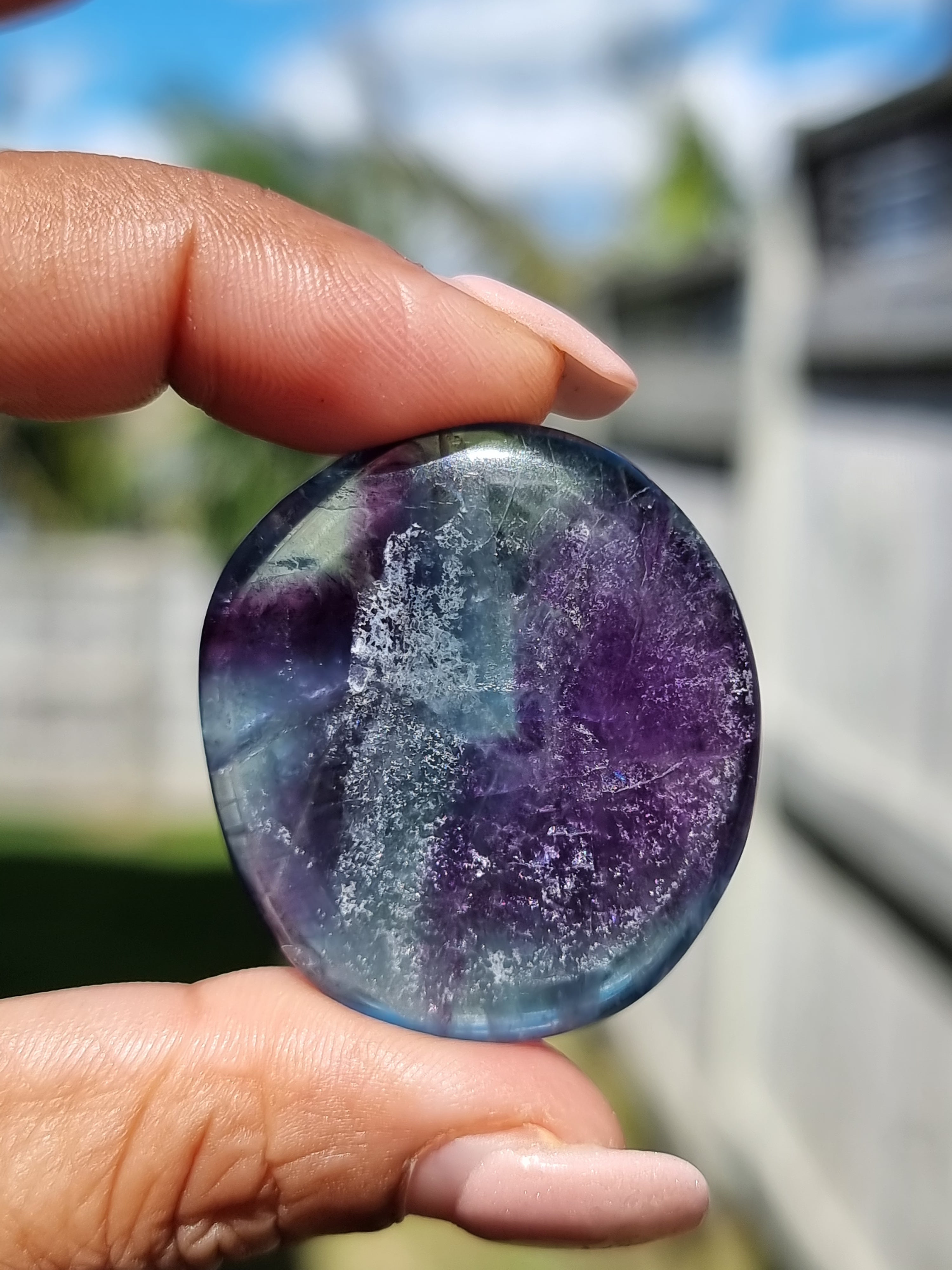 Rainbow Fluorite Flat Stone