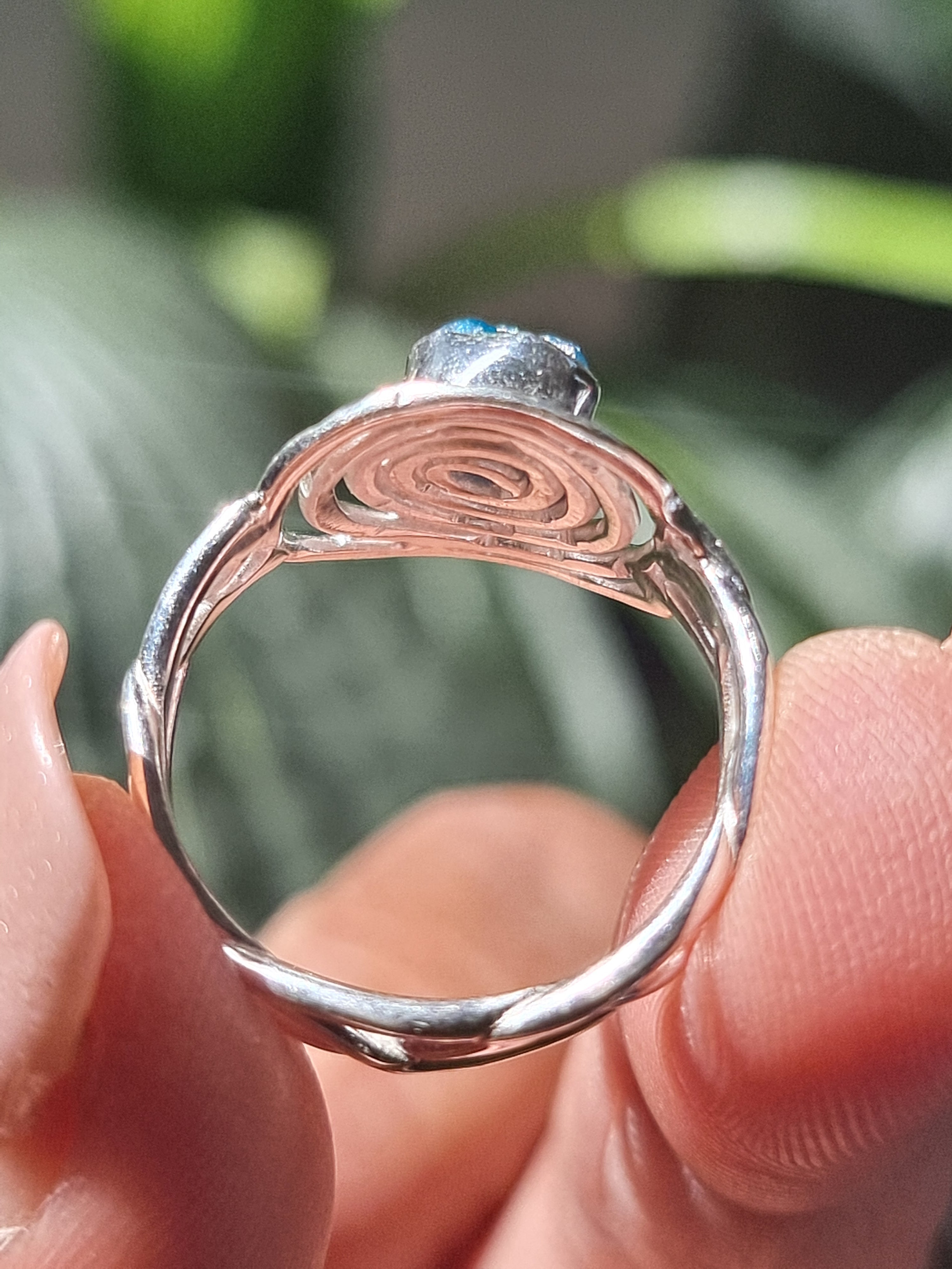 Blue Apatite Rough Ring