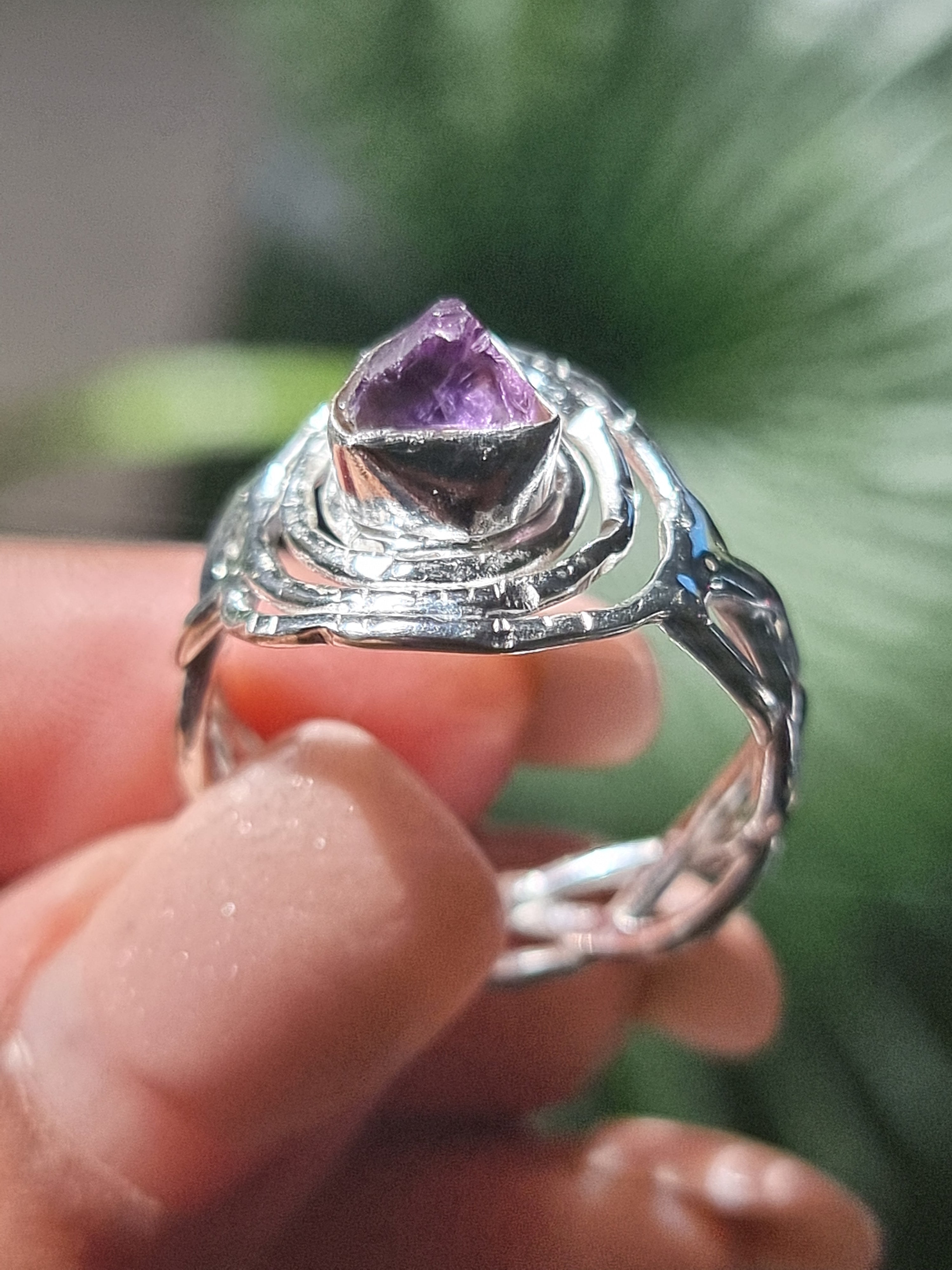 Amethyst Rough Ring Silver