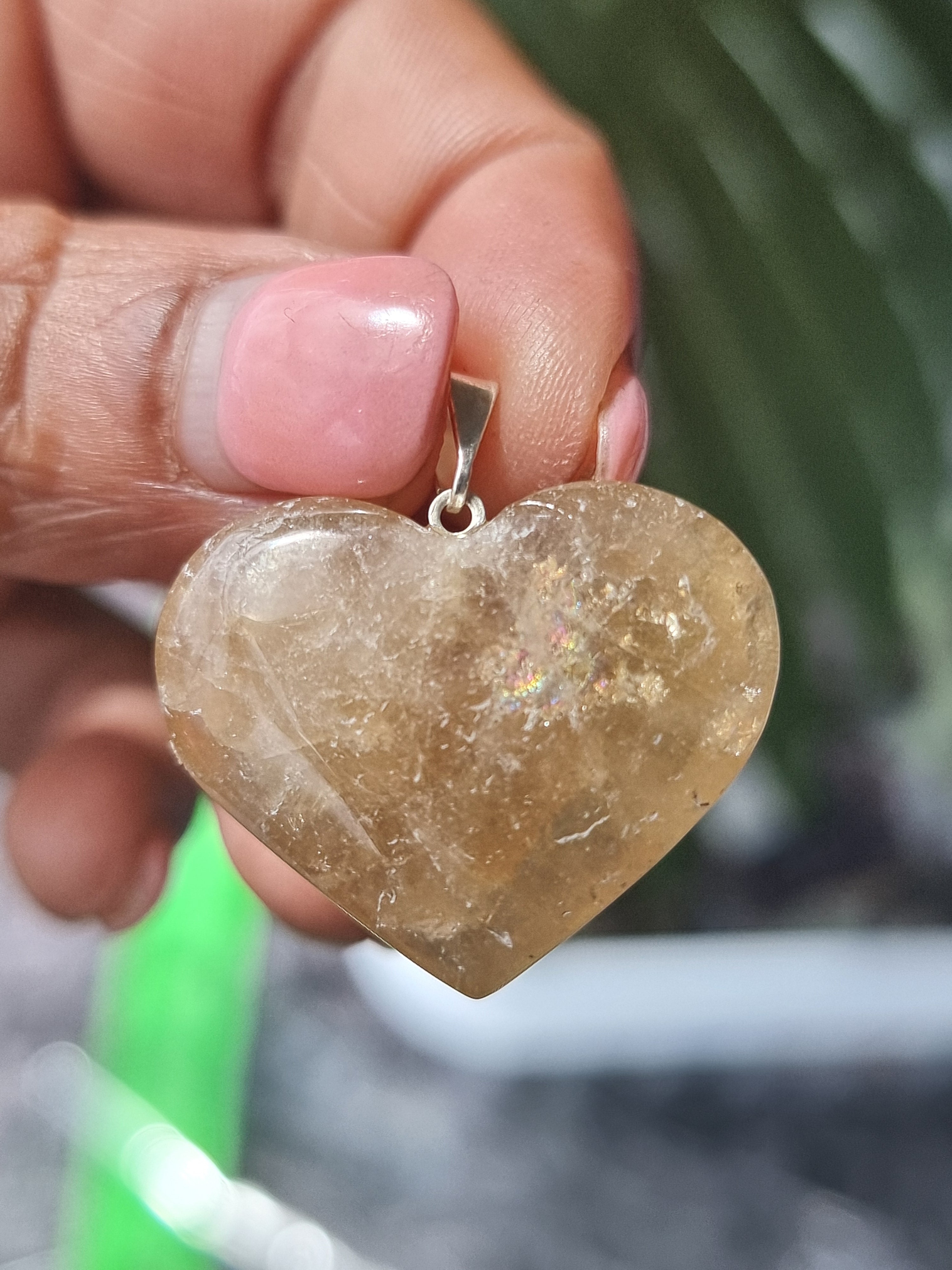 Natural Citrine Heart Pendant