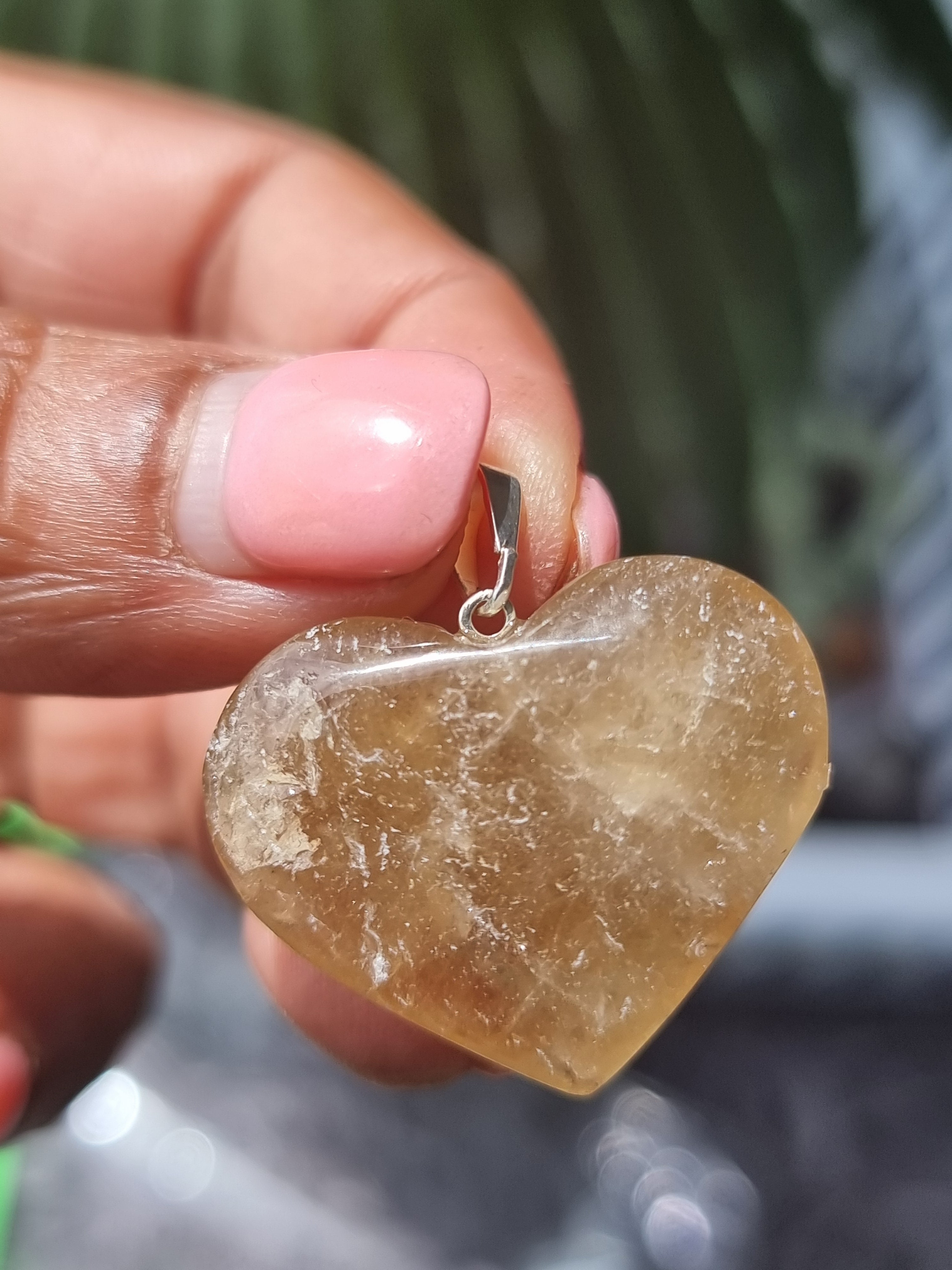 Natural Citrine Heart Pendant