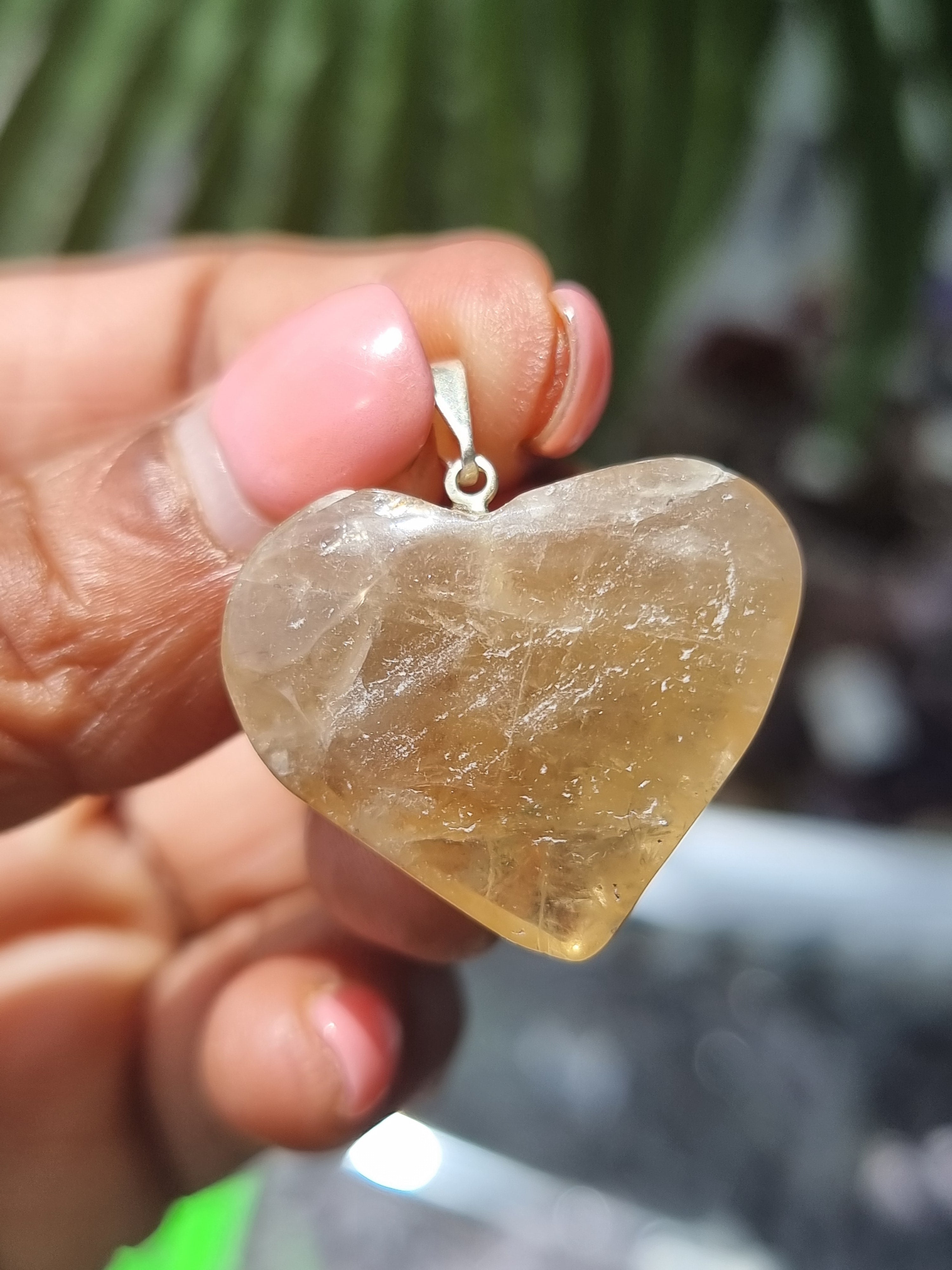 Natural Citrine Heart Pendant
