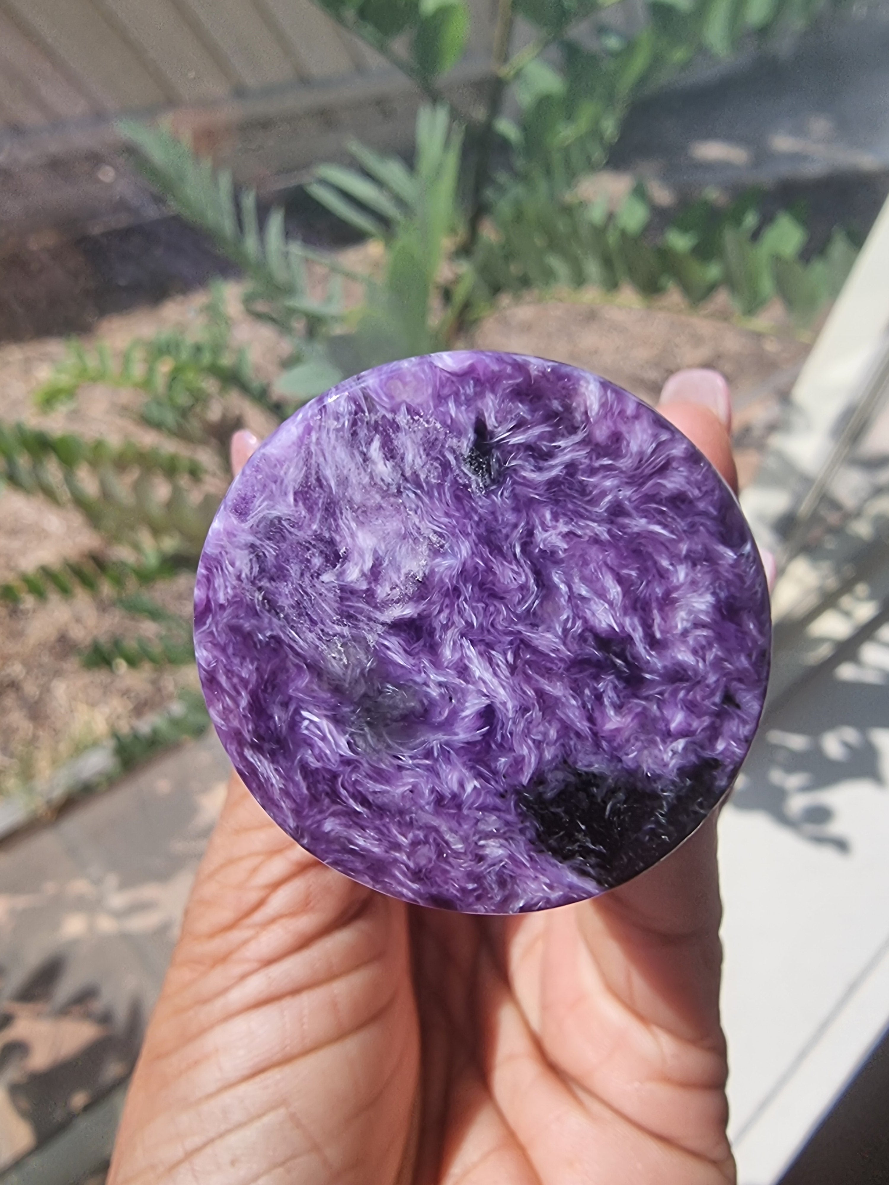 Charoite Cylinder Polished Tower