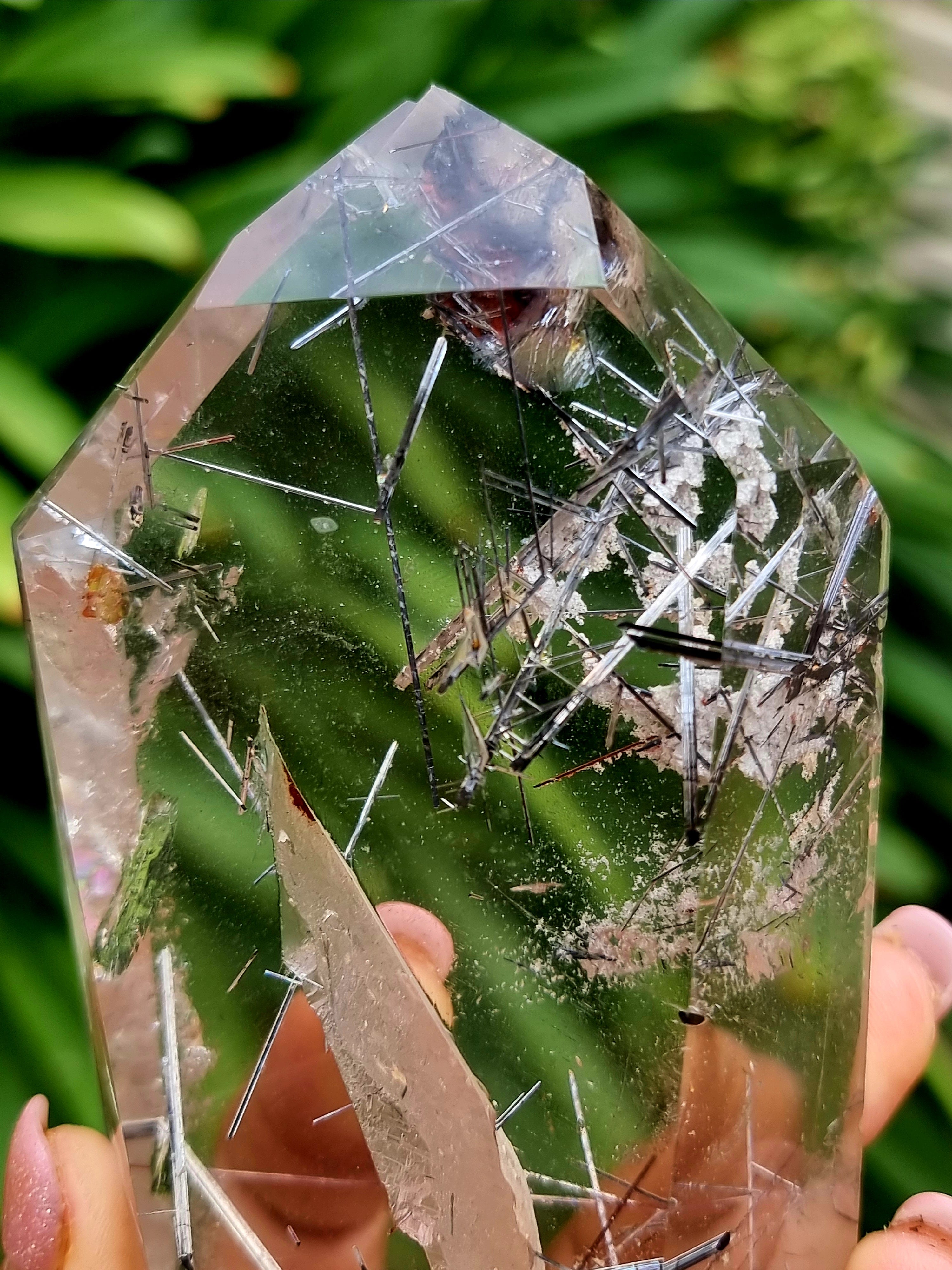 Black Tourmalated Quartz Double Terminated