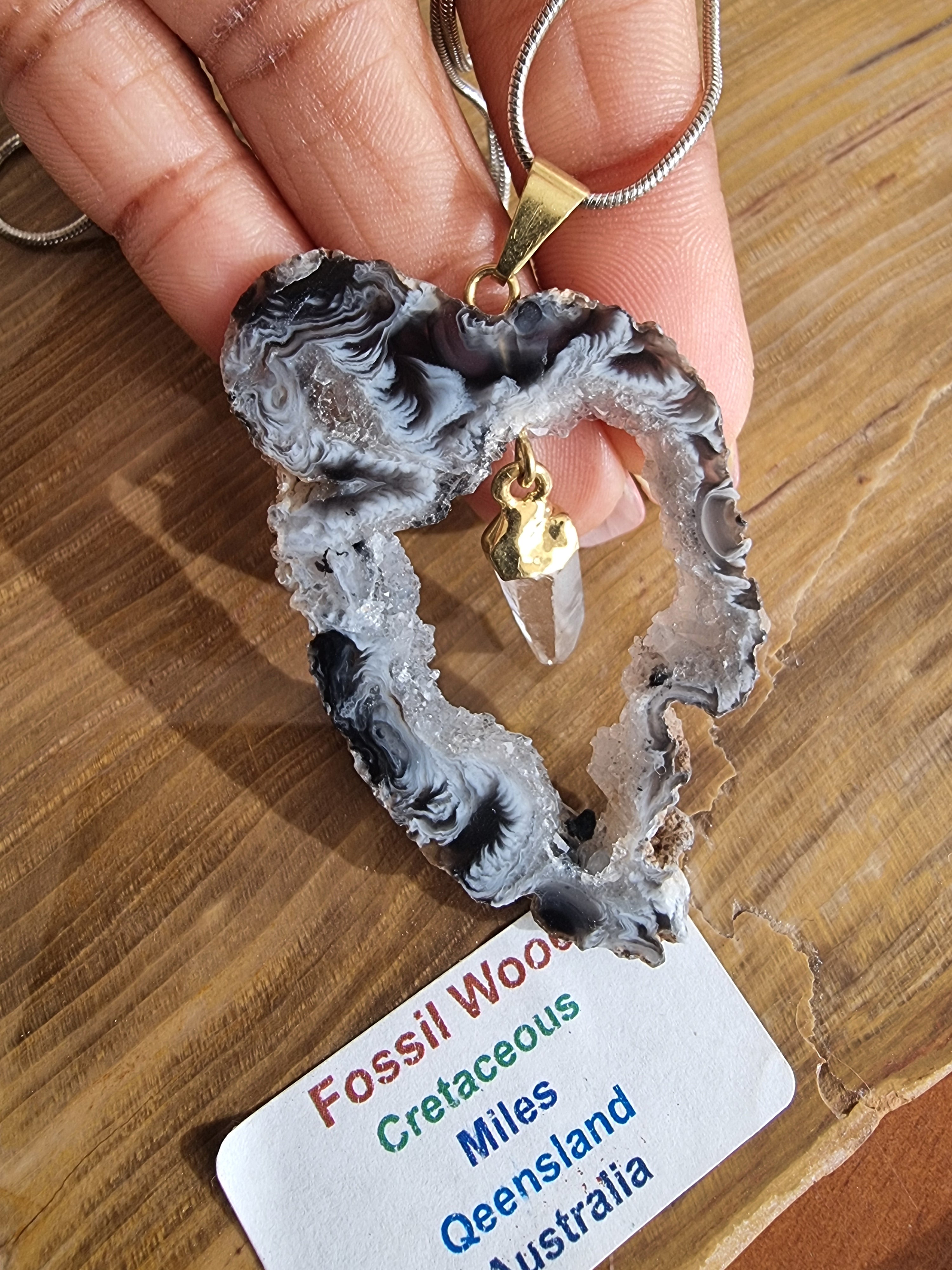 Druzy Agate Point Pendant