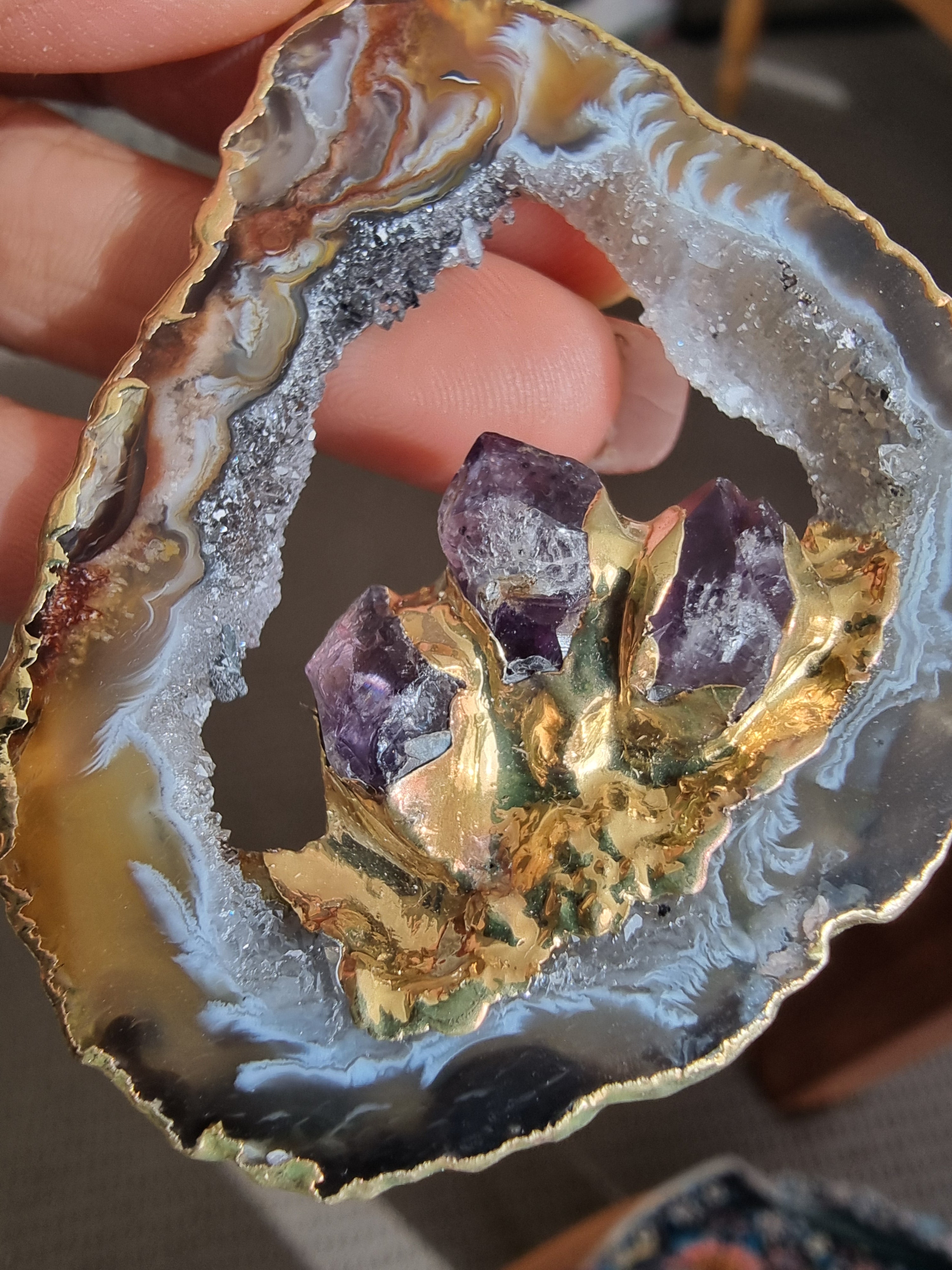 Druzy Agate Point Pendant