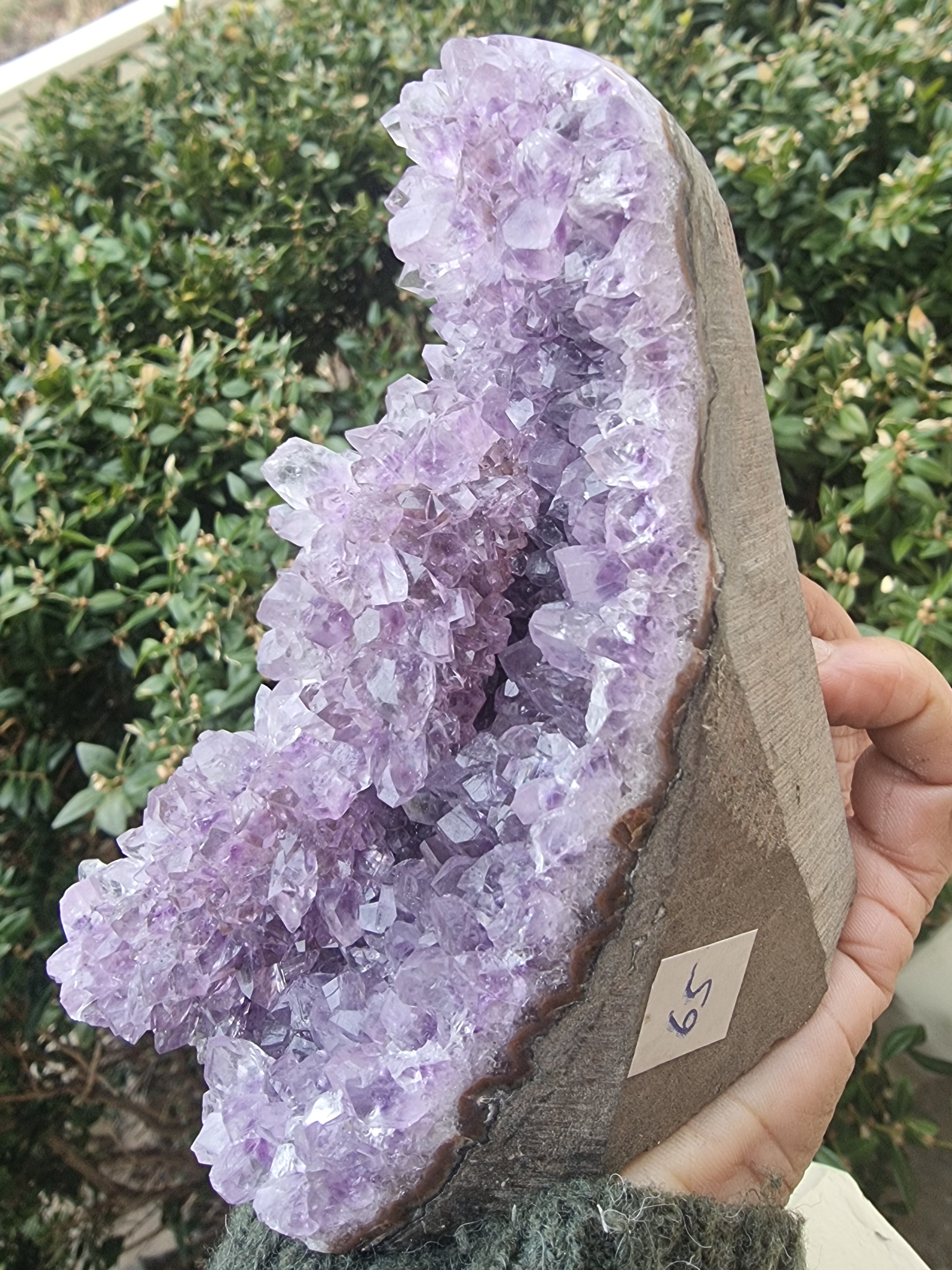 Amethyst Cluster with Stalactite Flower Layer