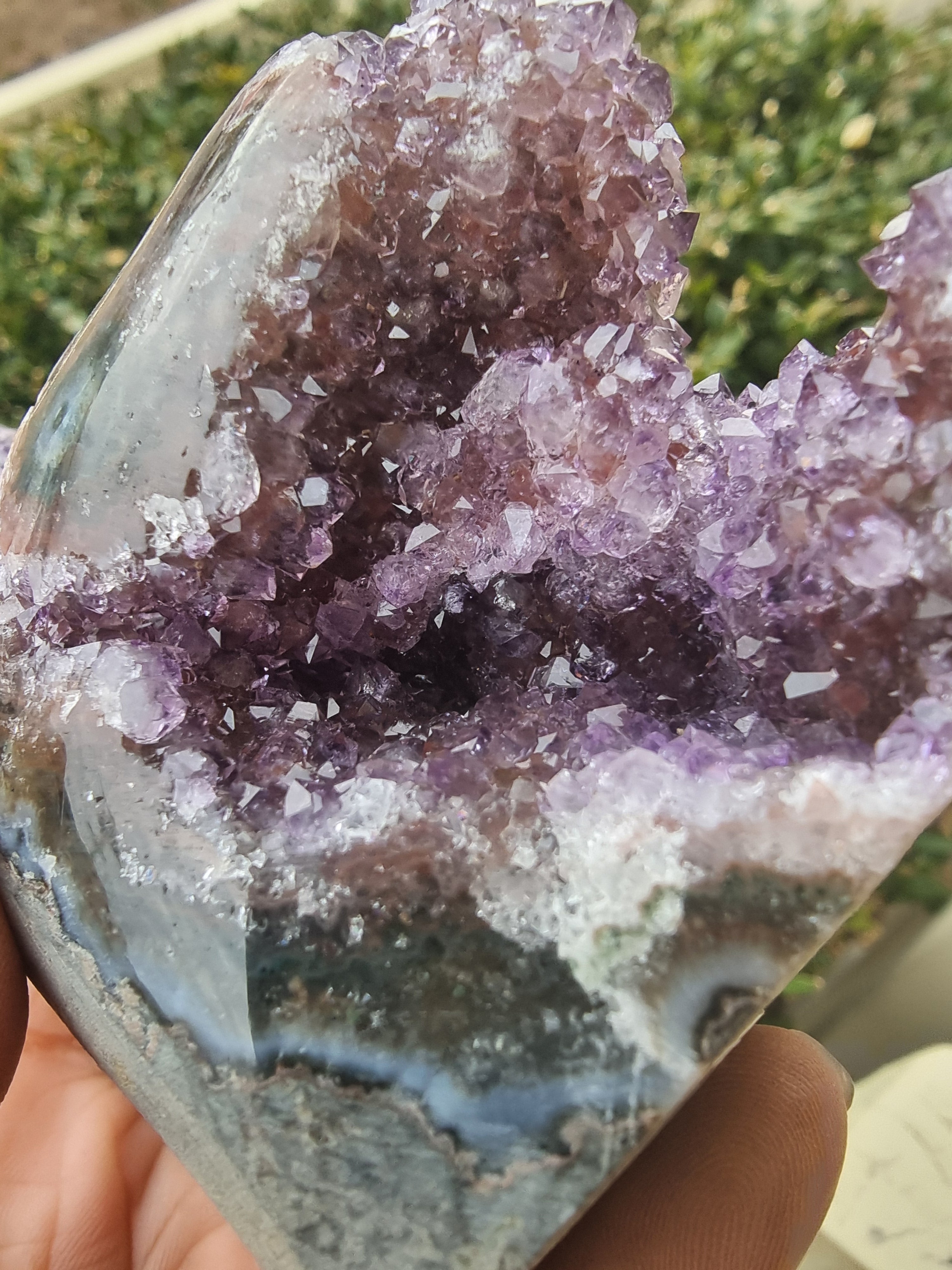 Amethyst Cluster with Stalactite Flower