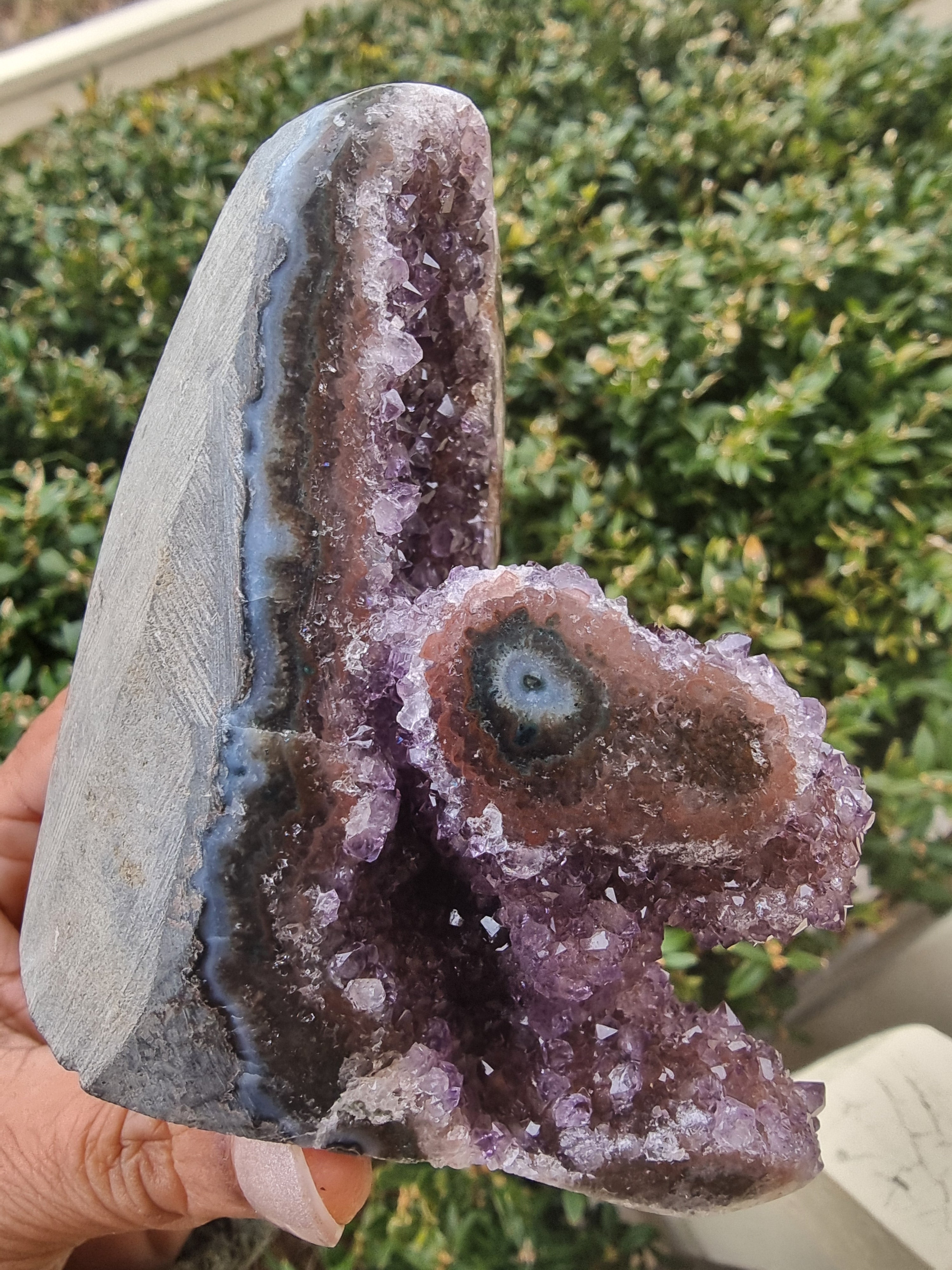 Amethyst Cluster with Stalactite Flower
