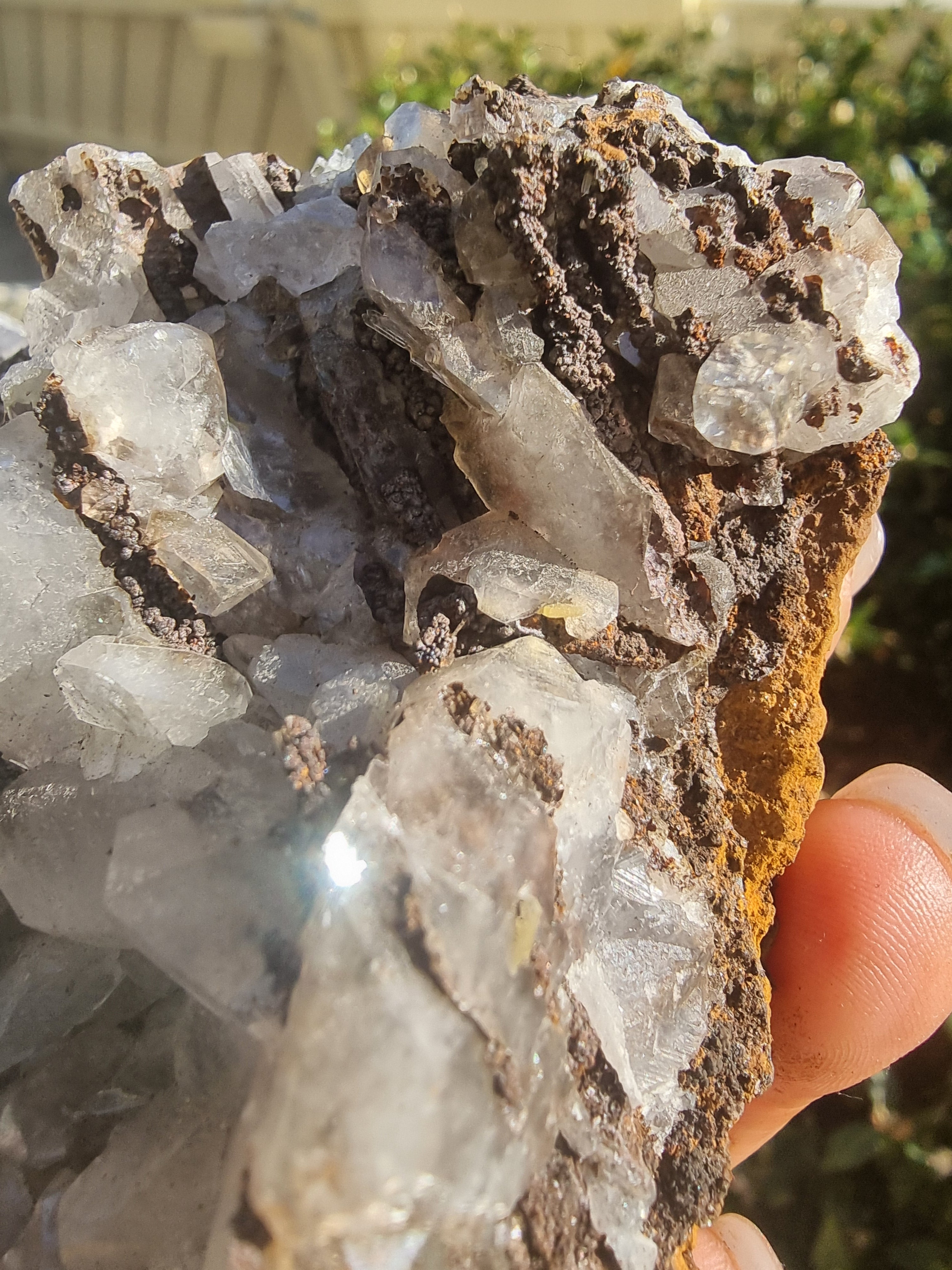 Clear Columnar Calcite in Matrix