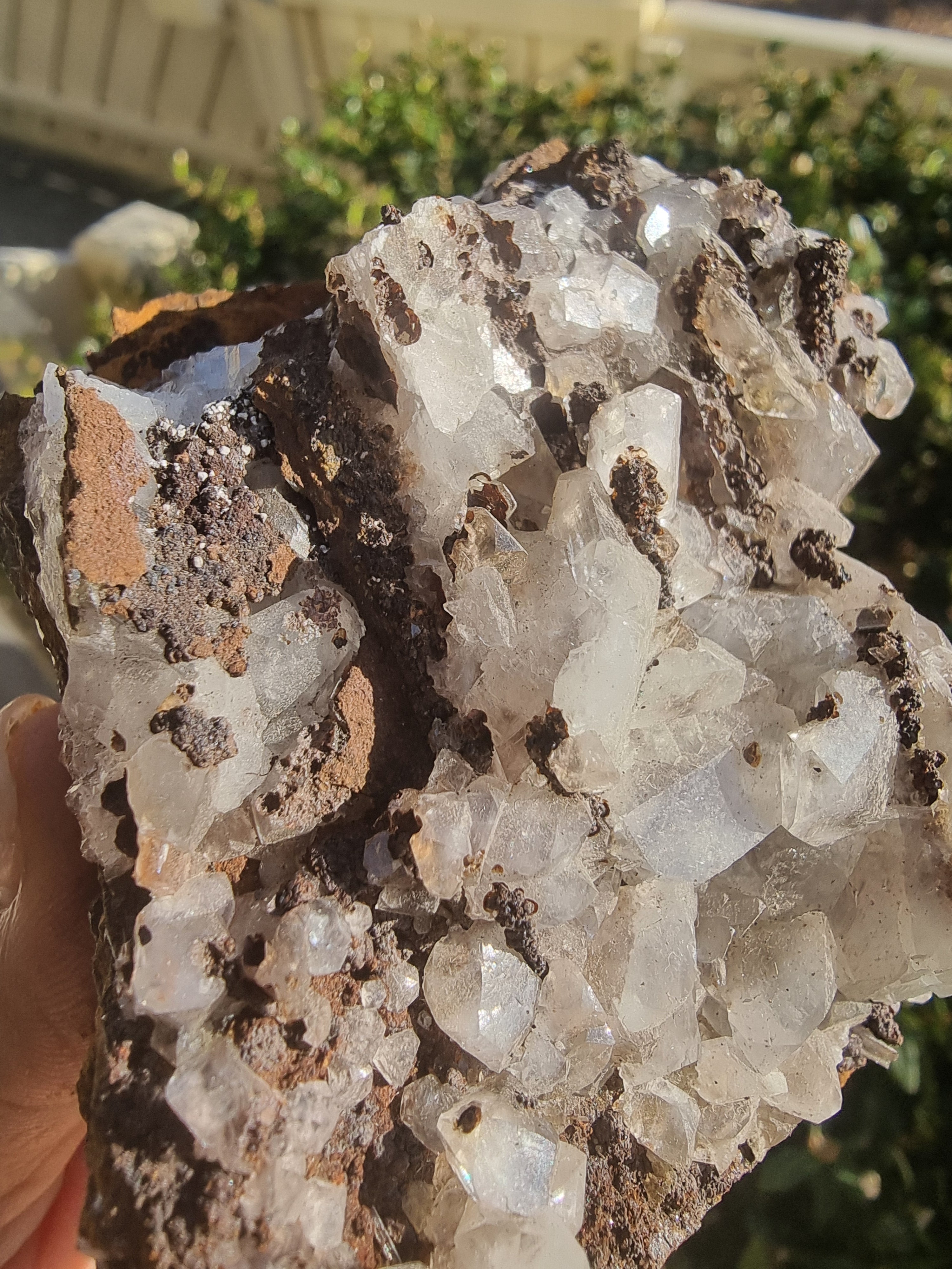 Clear Columnar Calcite in Matrix