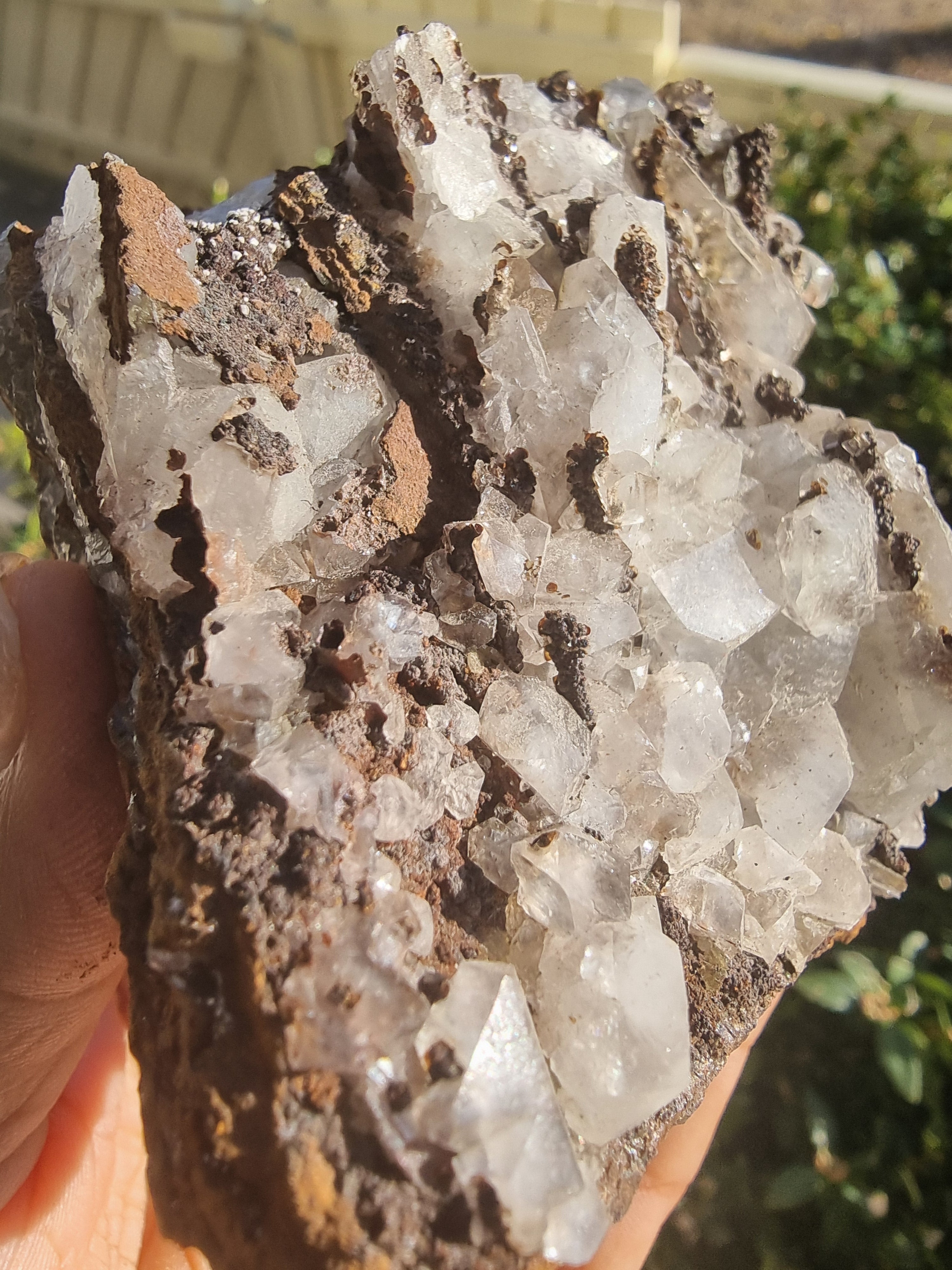 Clear Columnar Calcite in Matrix