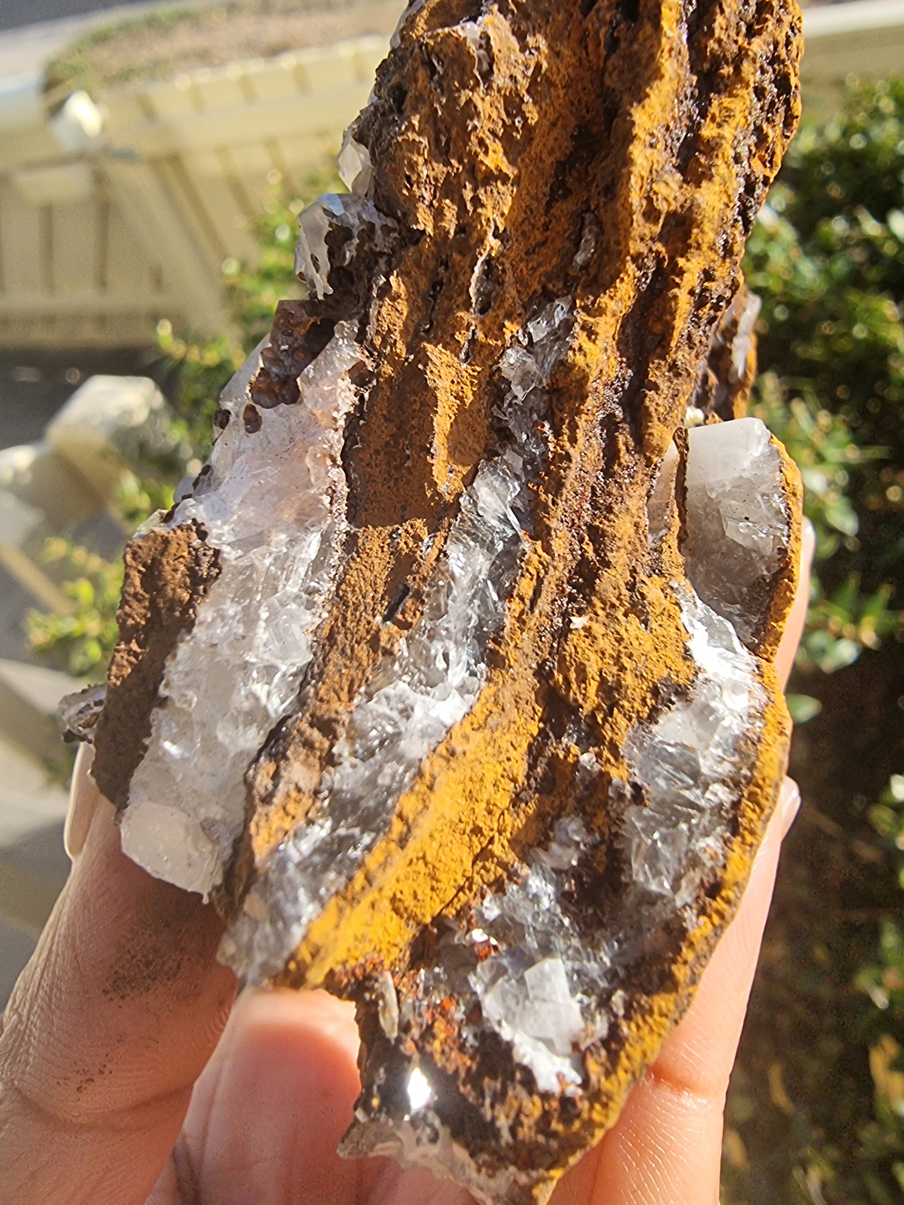 Clear Columnar Calcite in Matrix