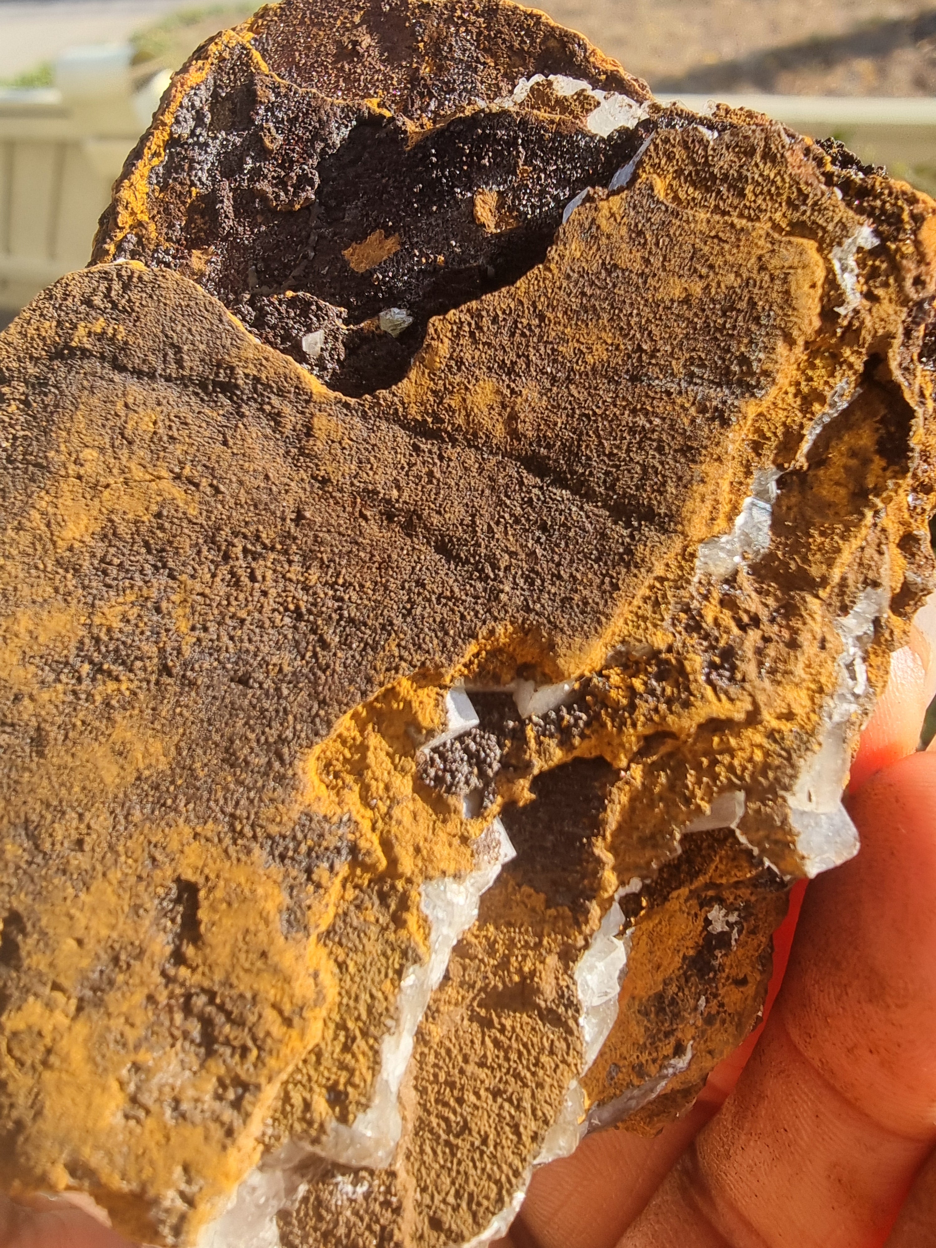 Clear Columnar Calcite in Matrix