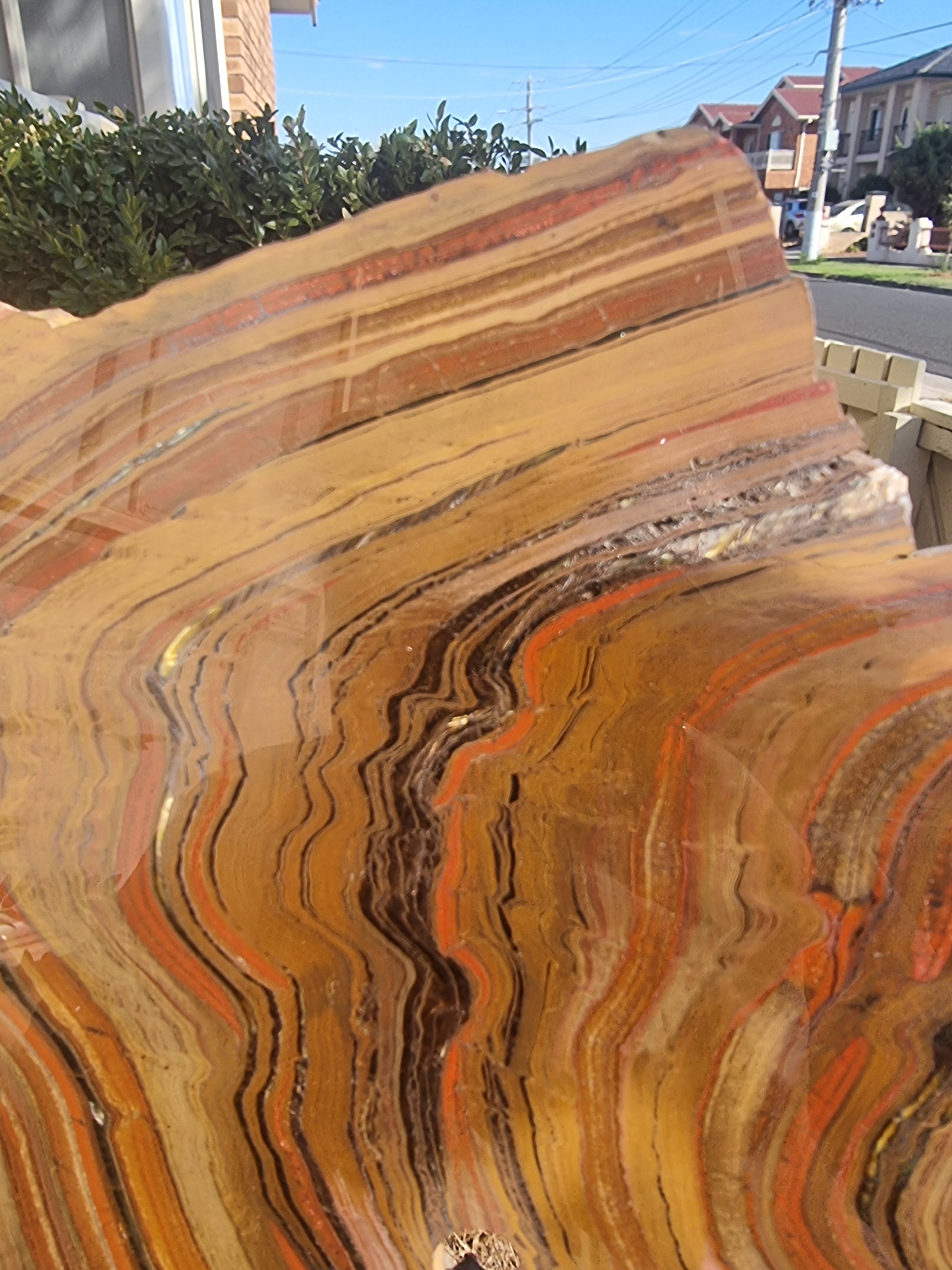 Tigers eye with Hematite Rough Slab Large