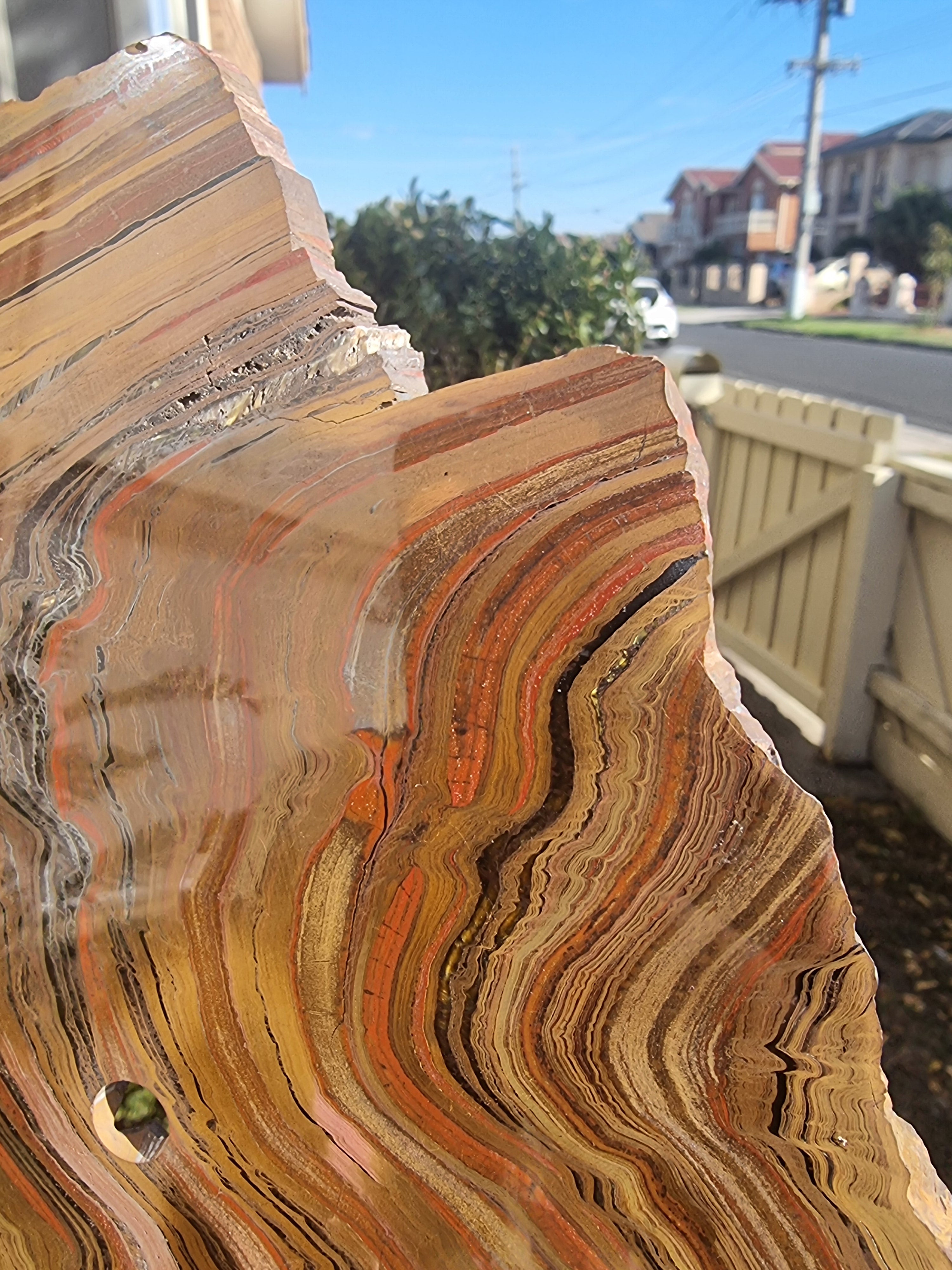 Tigers eye with Hematite Rough Slab Large