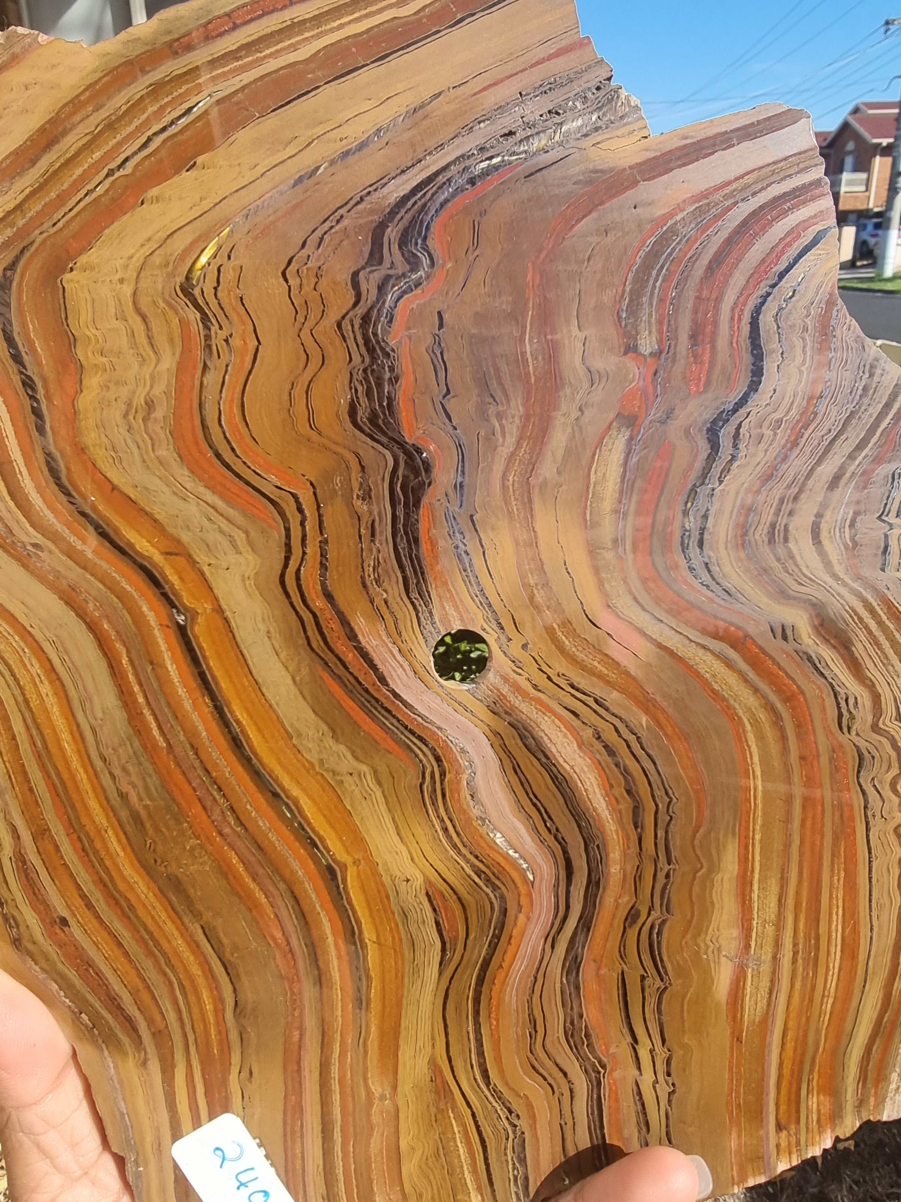 Tigers eye with Hematite Rough Slab Large