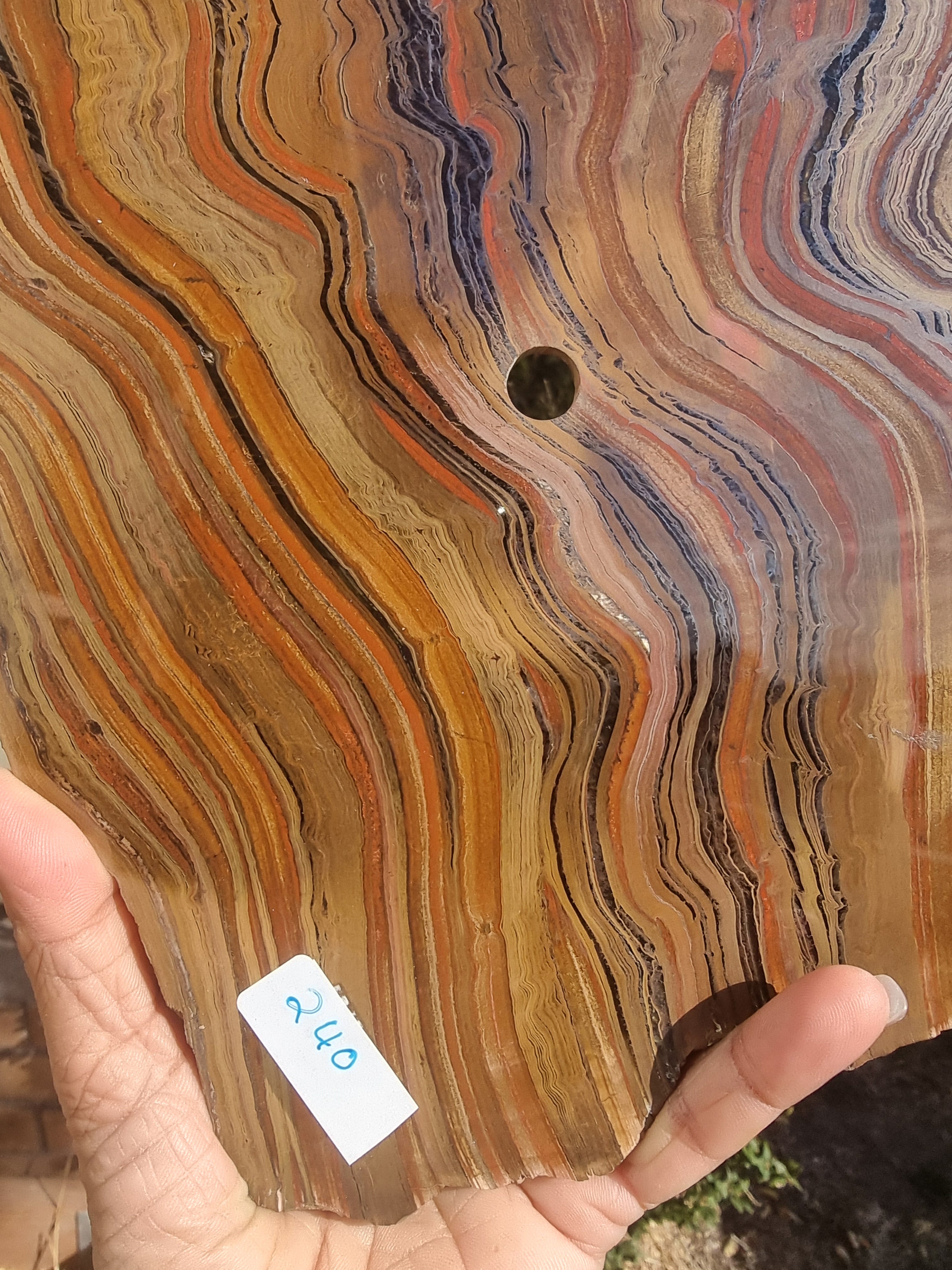 Tigers eye with Hematite Rough Slab Large