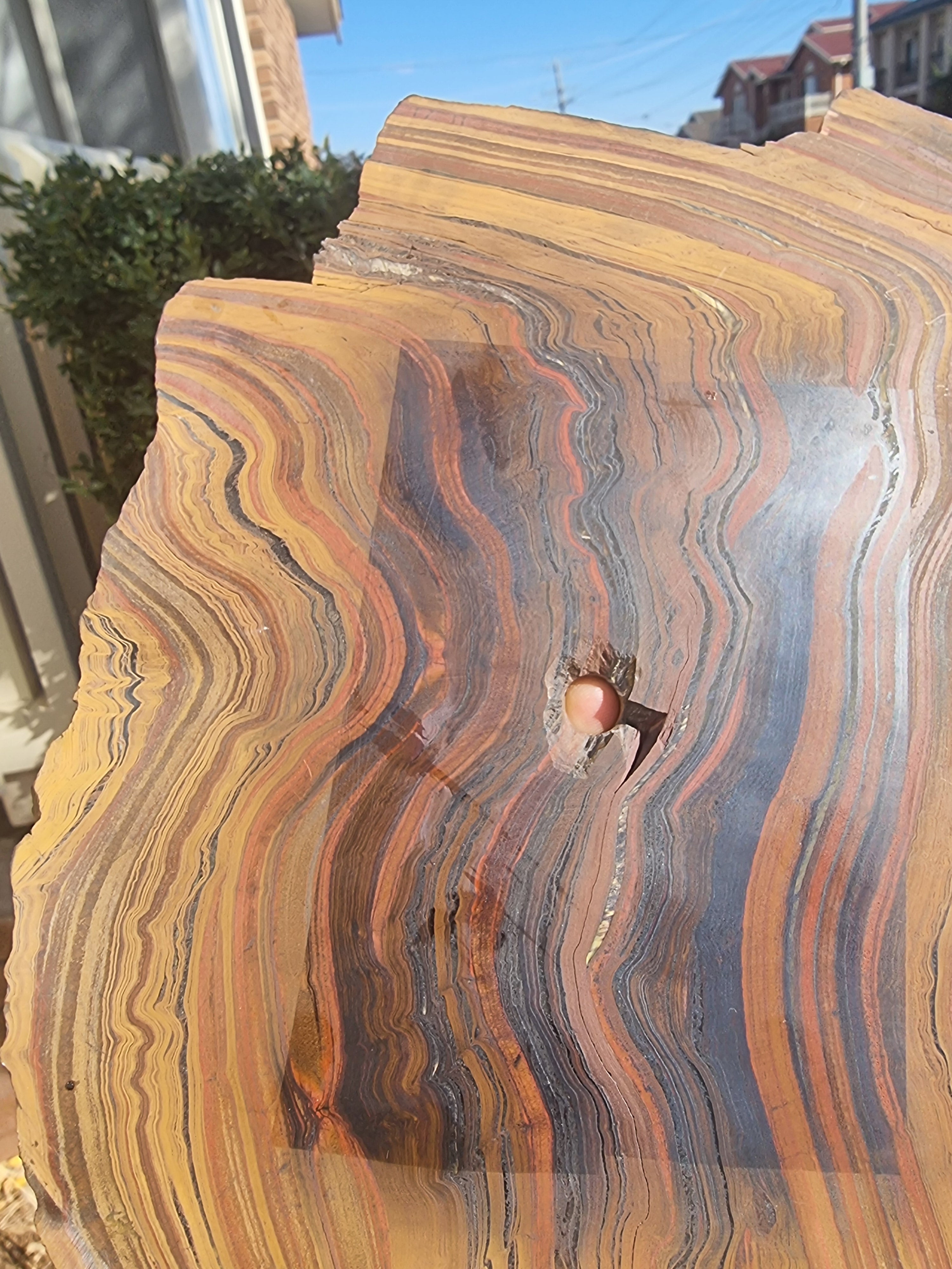 Tigers eye with Hematite Rough Slab Large