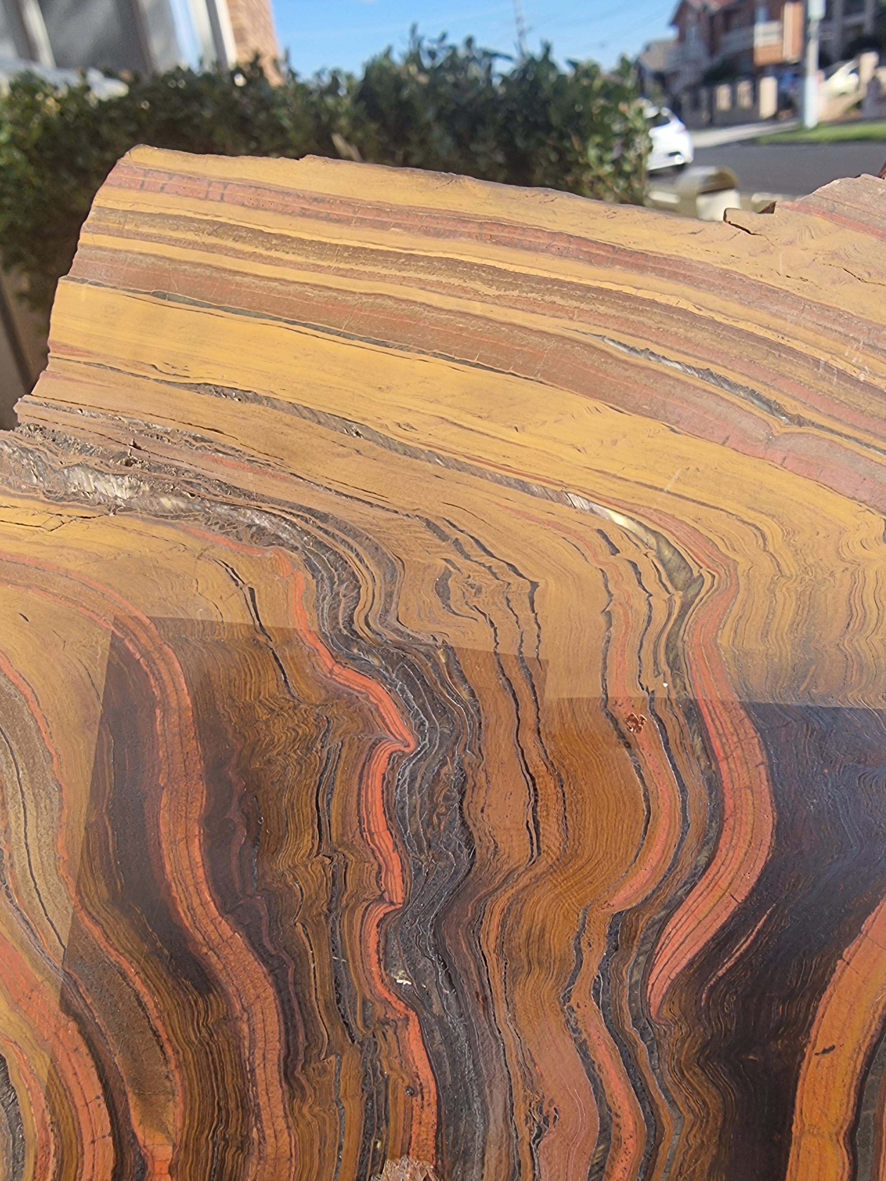 Tigers eye with Hematite Rough Slab Large