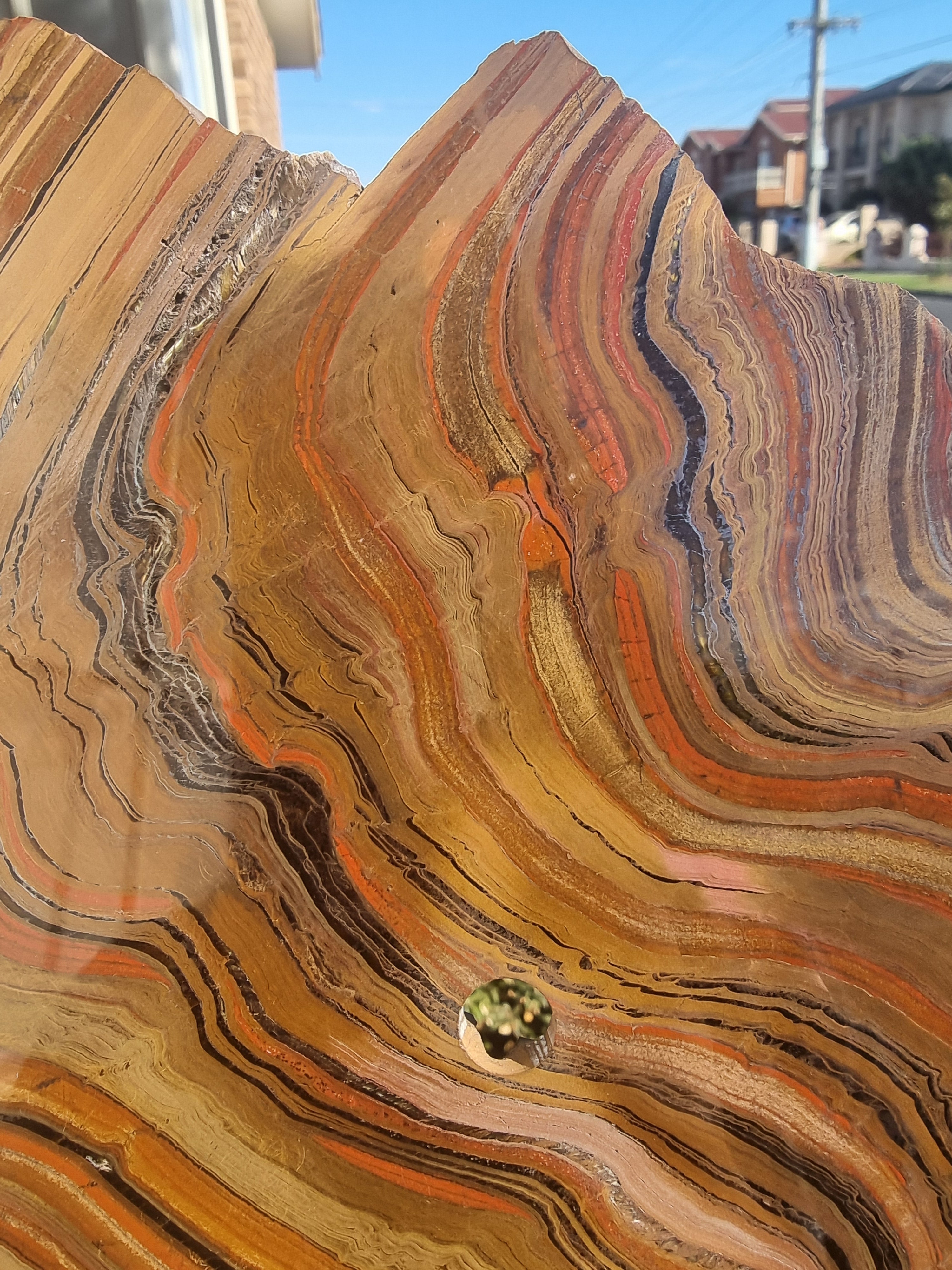 Tigers eye with Hematite Rough Slab Large