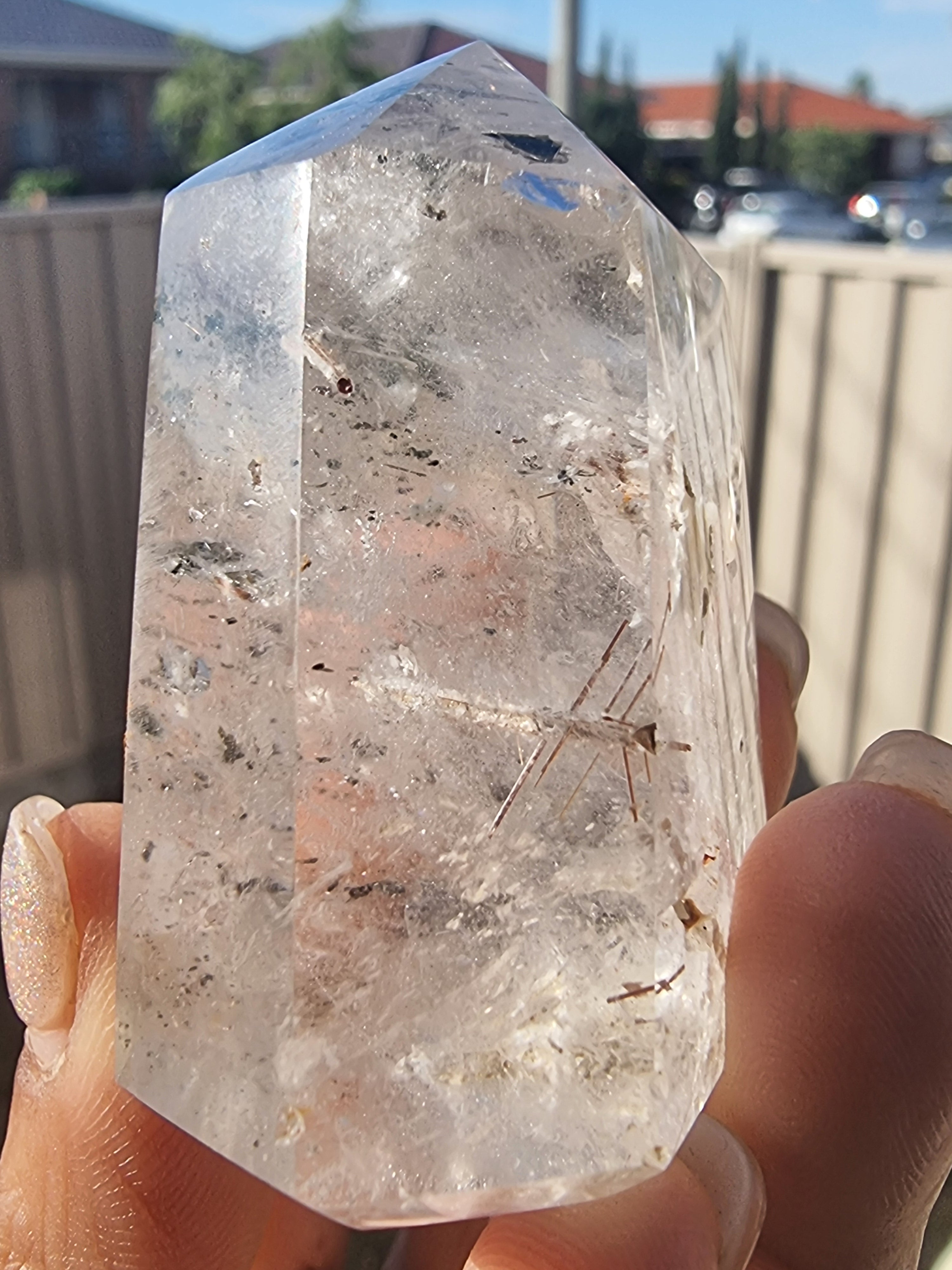 Quartz Point with Lepidochrosite