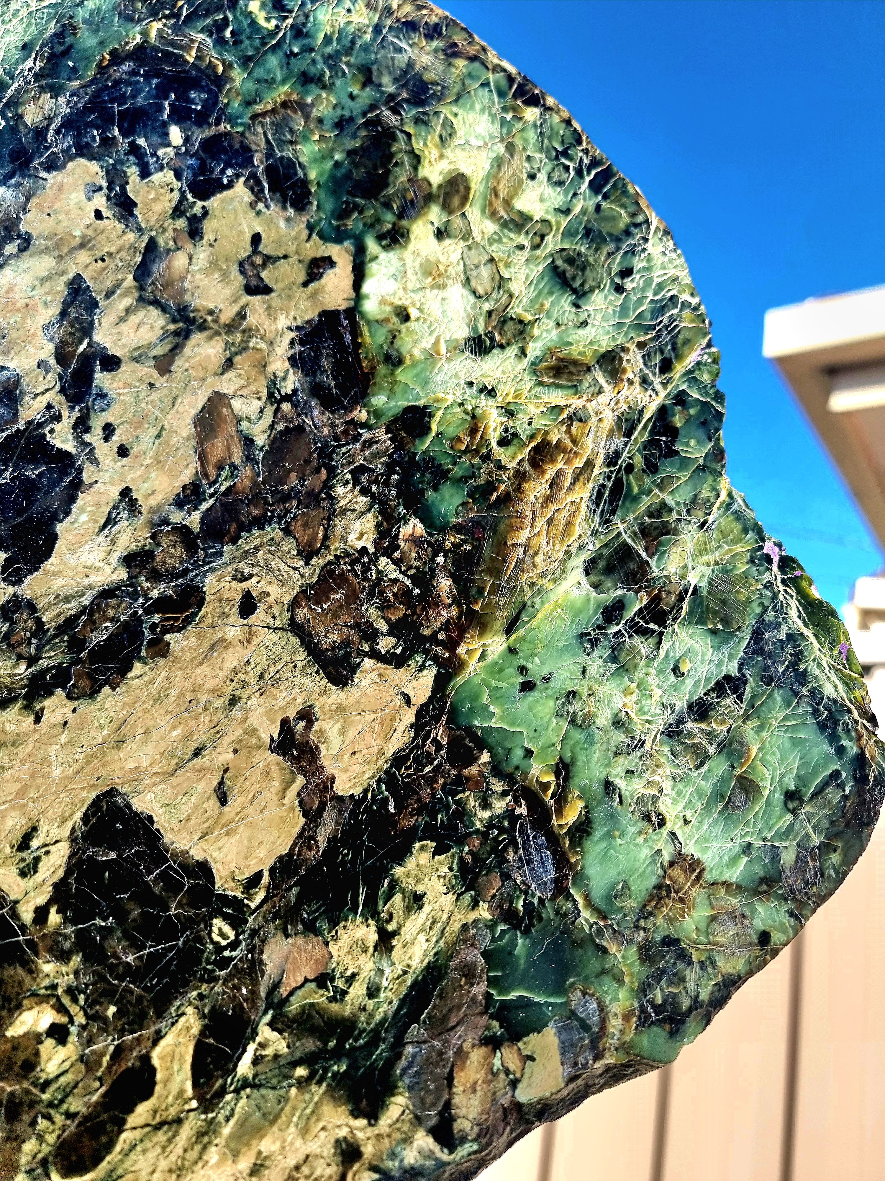 Tasmania Serpentine Mixed Jade with Black Magnetite Slab