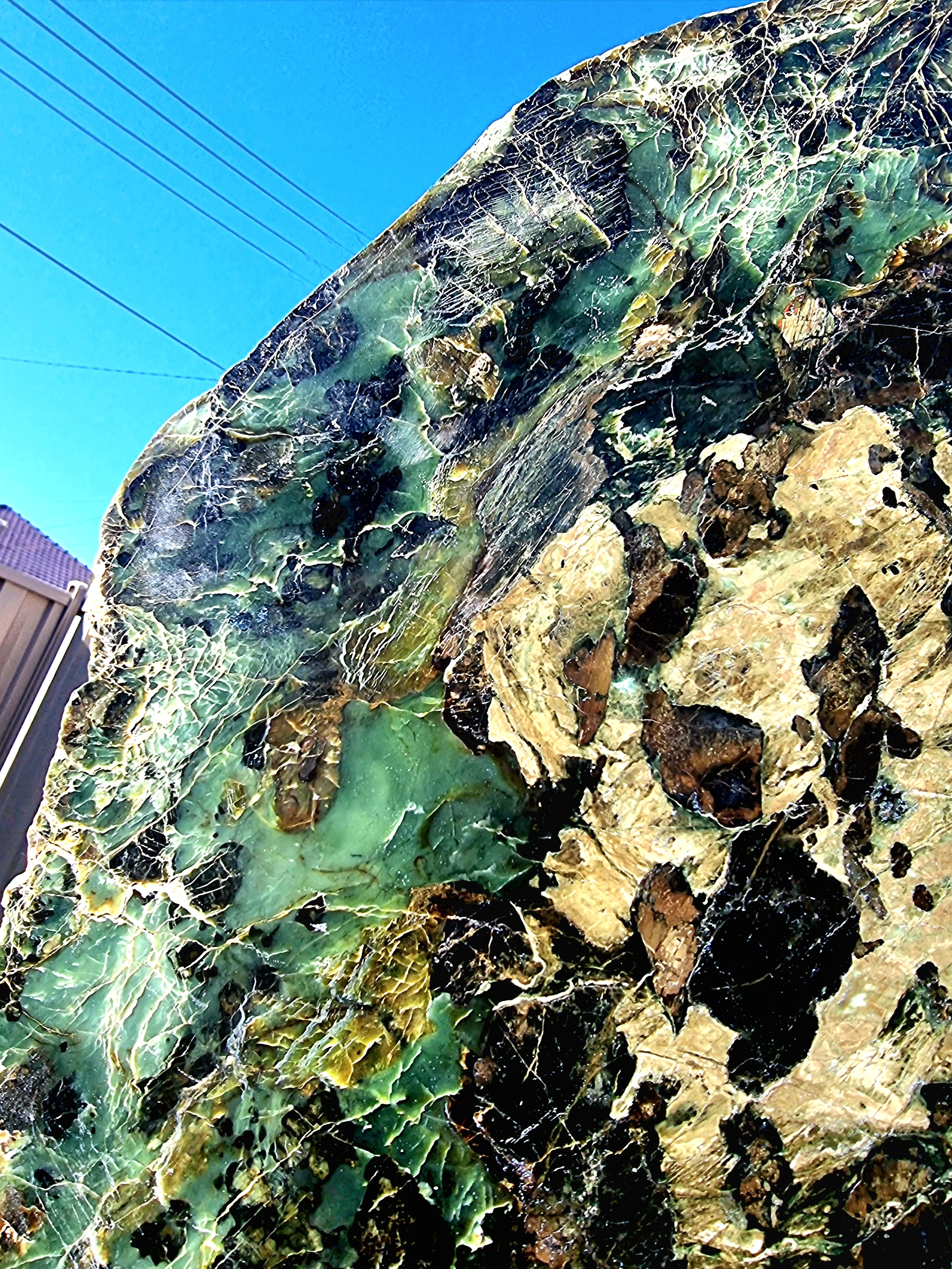 Tasmania Serpentine Mixed Jade with Black Magnetite Slab