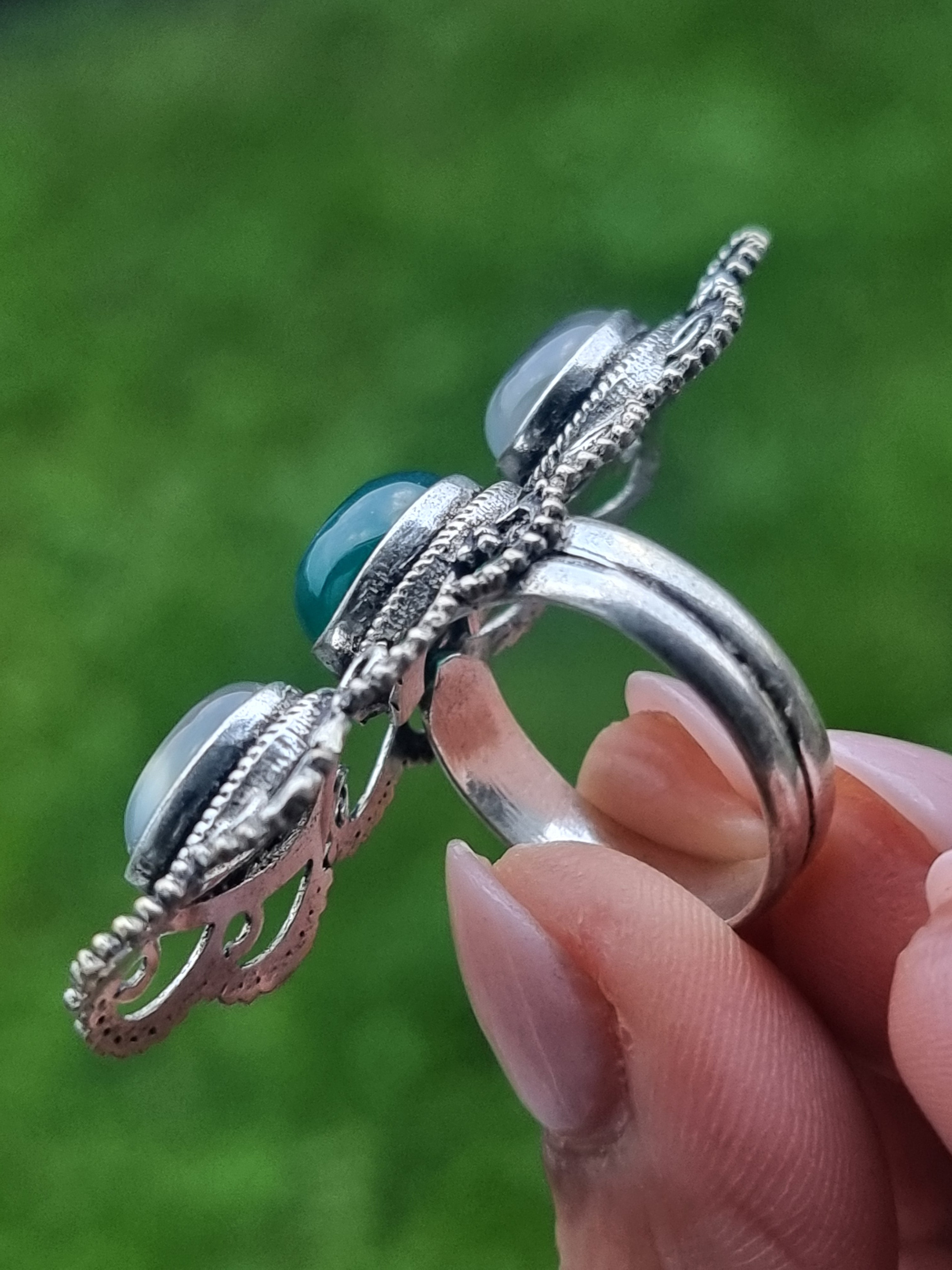 Tibetan Silver Onyx Ring