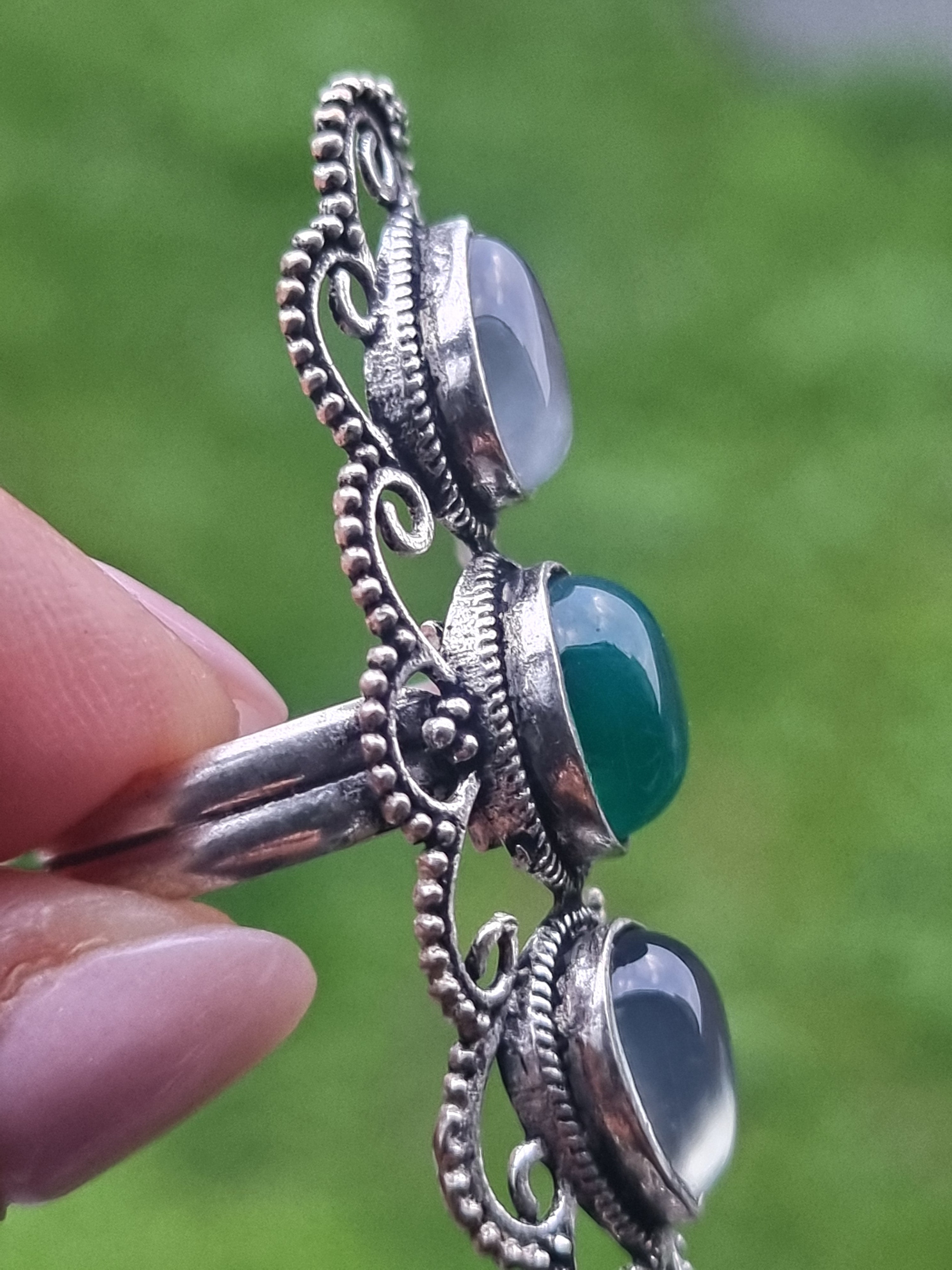 Tibetan Silver Onyx Ring