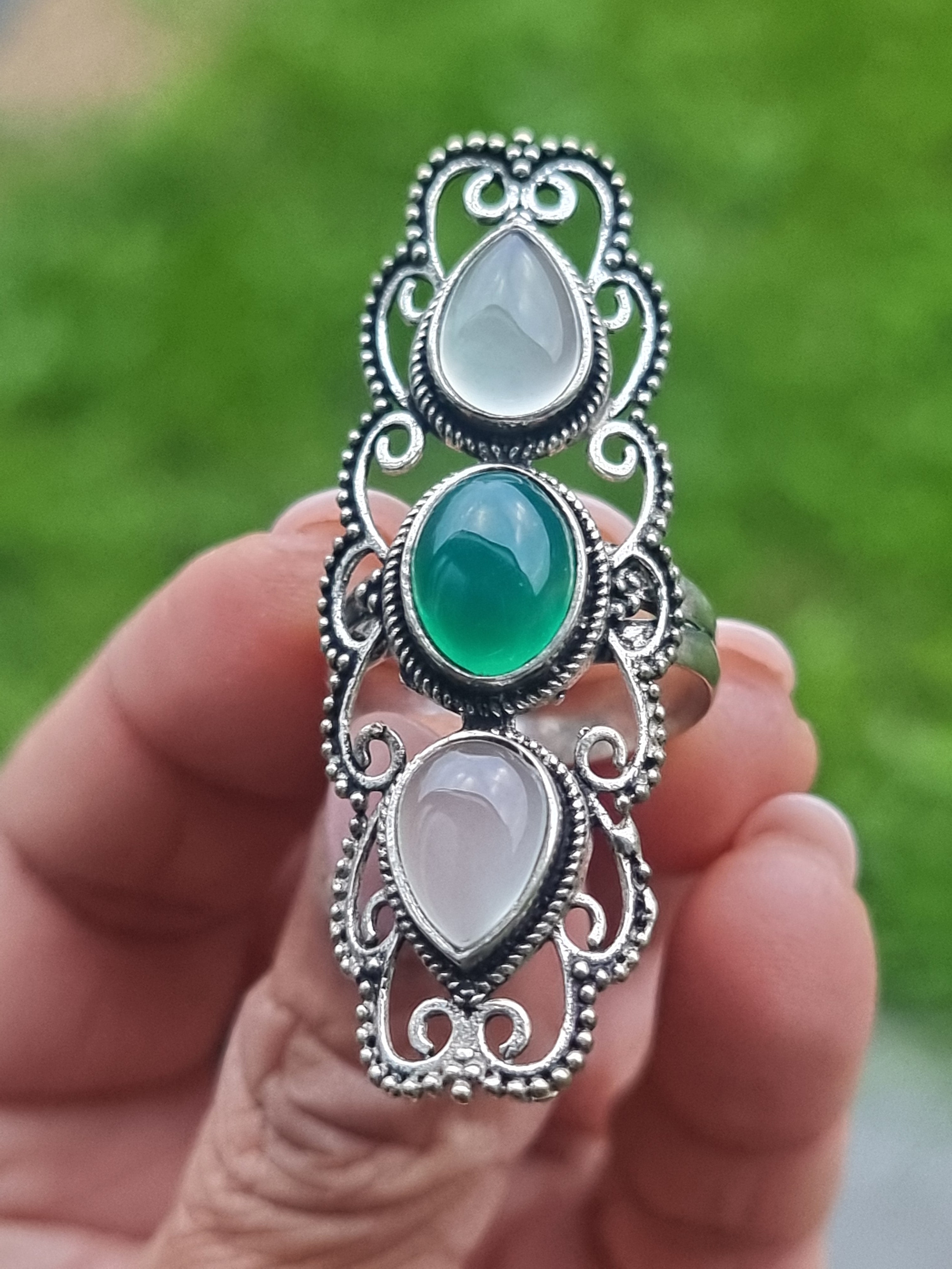 Tibetan Silver Onyx Ring