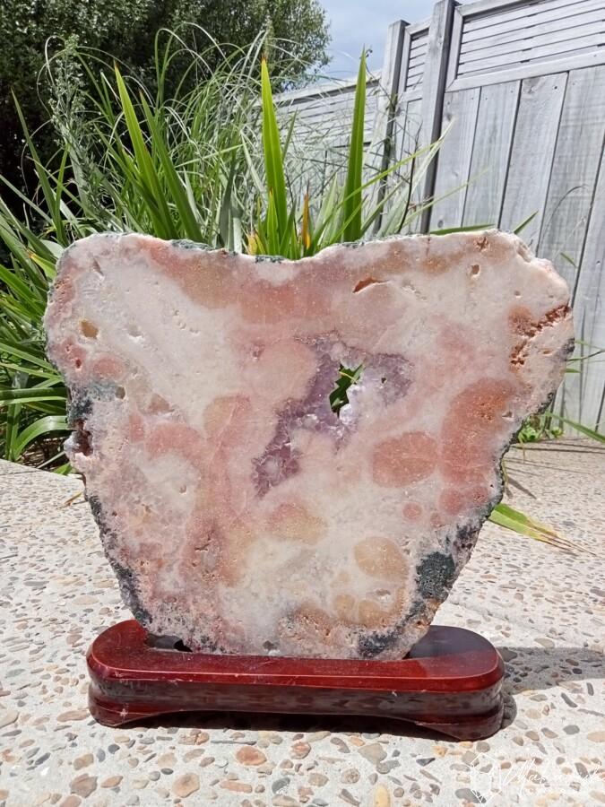 Pink Amethyst Slab on Stand Large