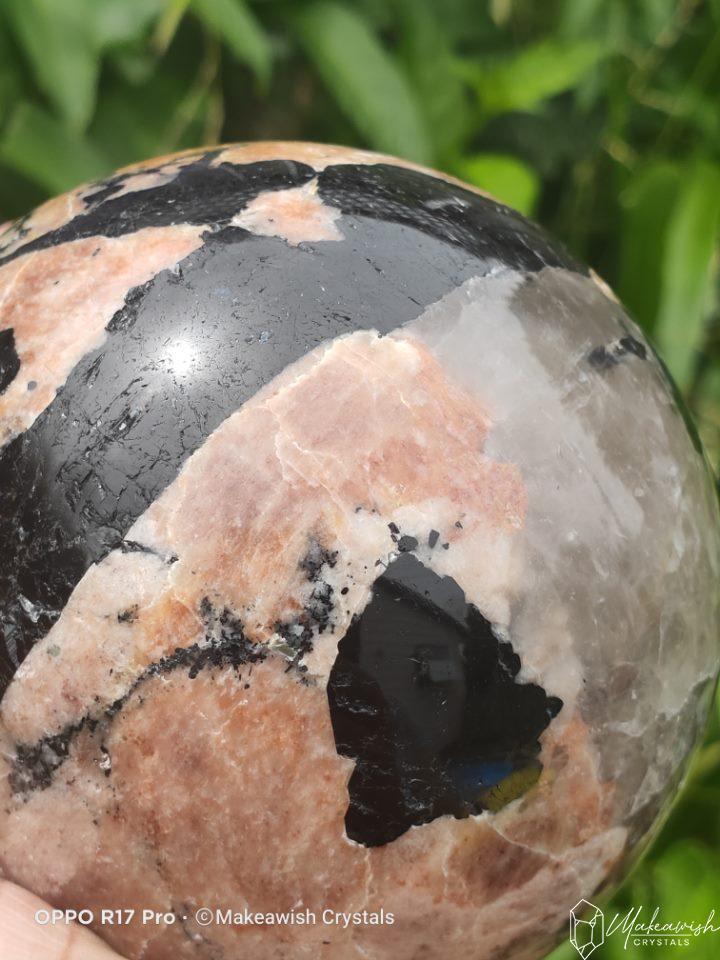 Feldspar with Tourmaline Sphere