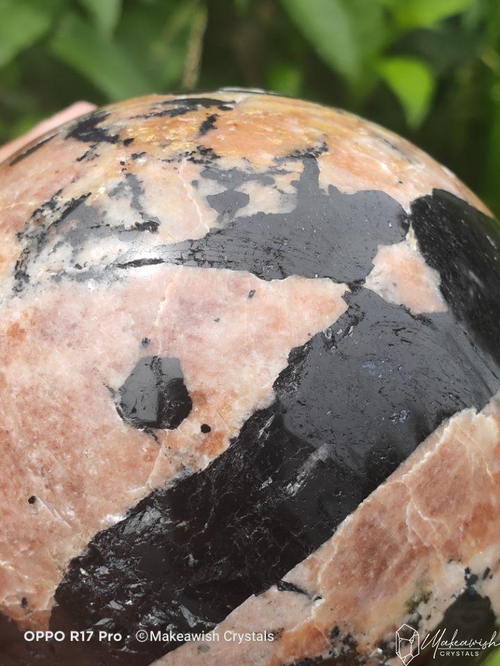 Feldspar with Tourmaline Sphere