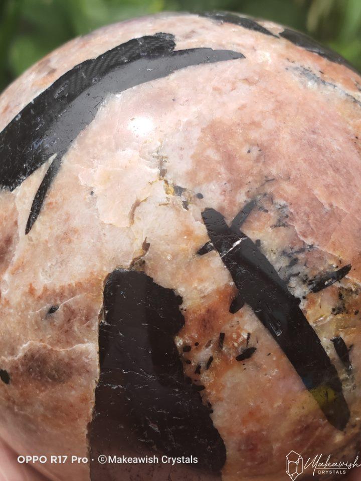Feldspar with Tourmaline Sphere
