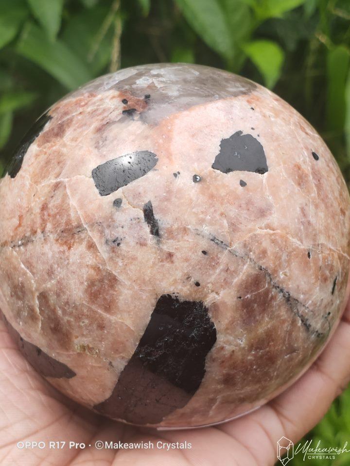 Feldspar with Tourmaline Sphere