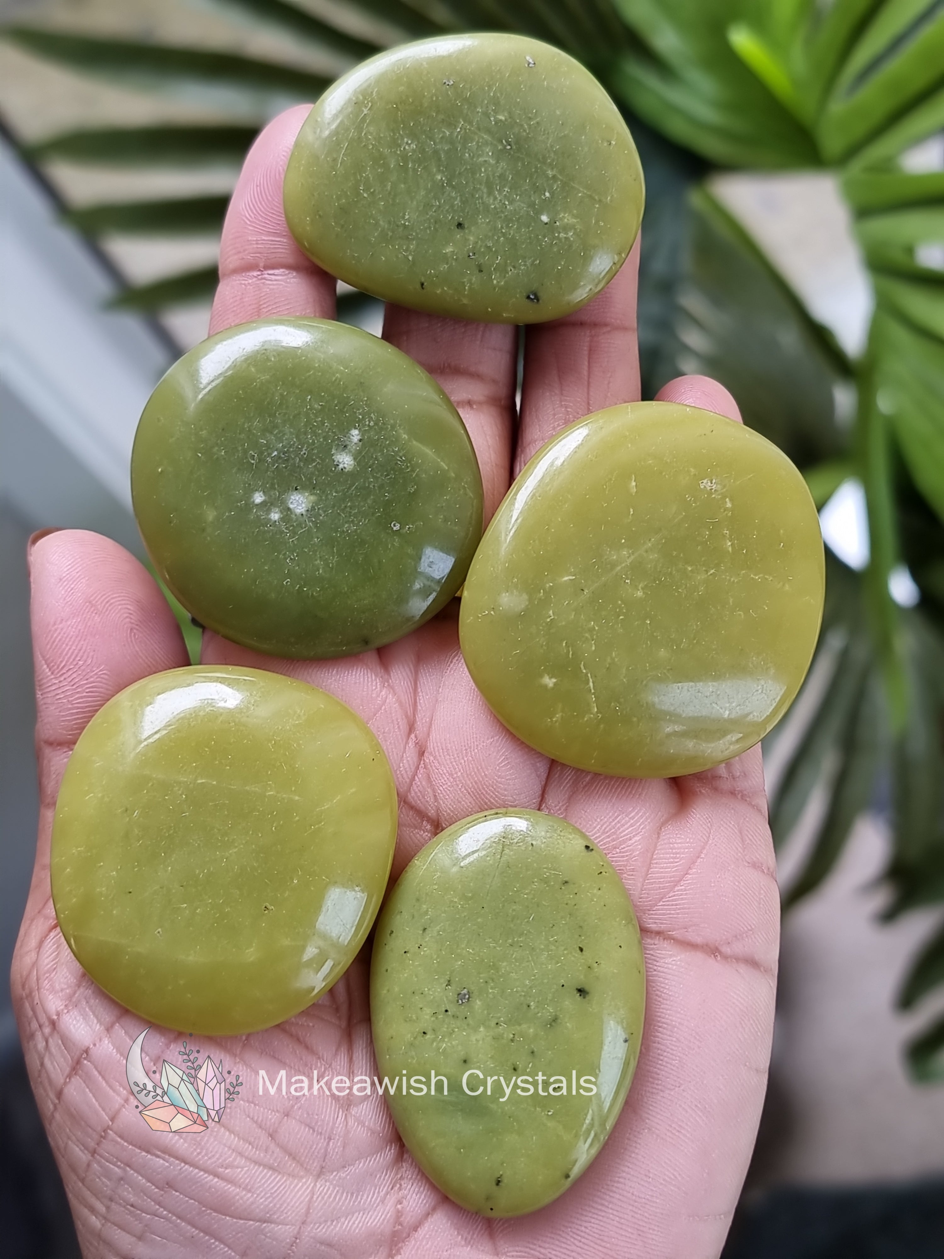Lemon Serpentine Flat Stone
