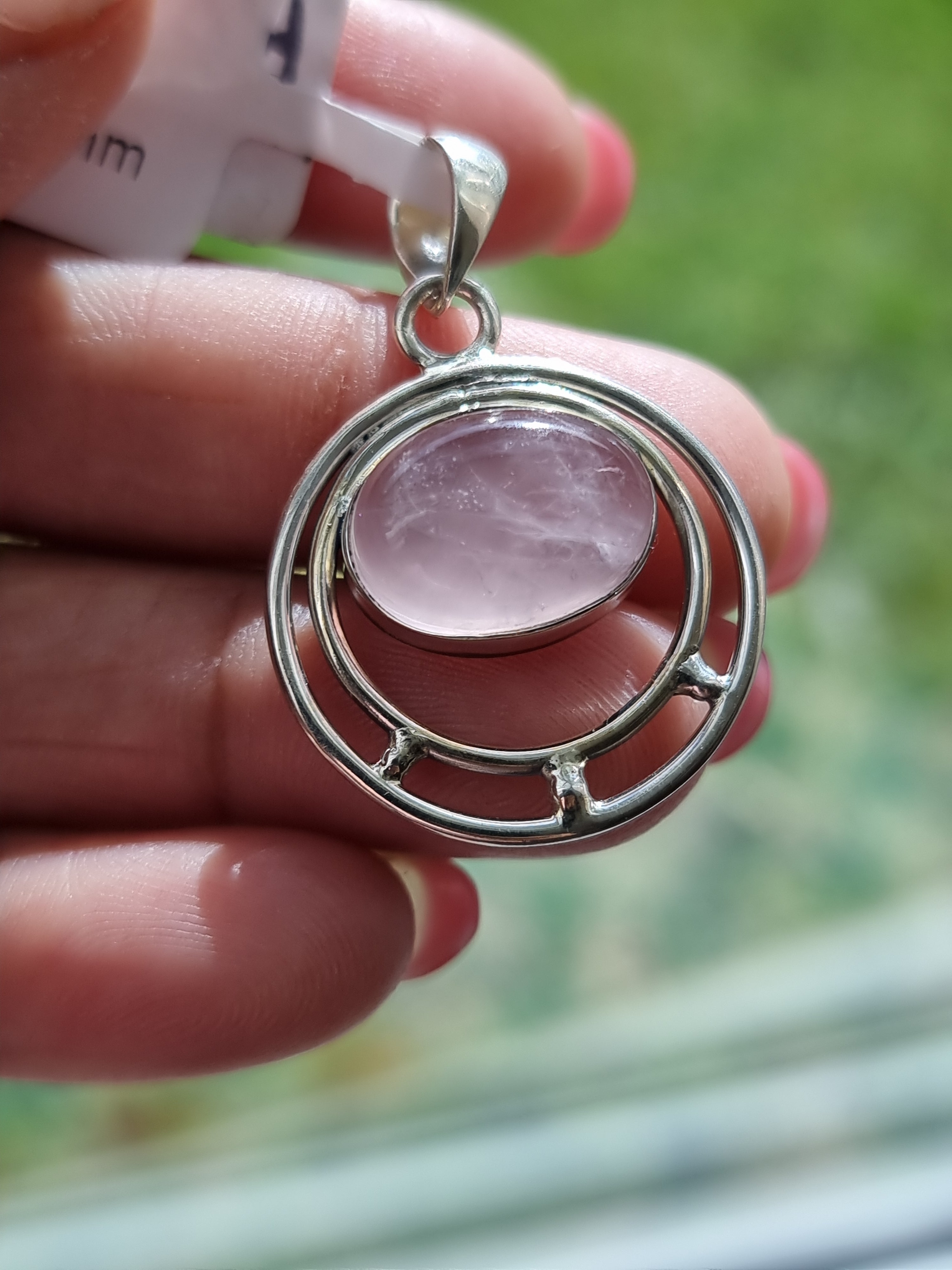 Rose Quartz Pendant Sterling Silver