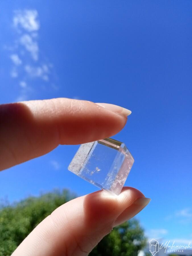 Clear Quartz Geometric Symbols In Wooden Box