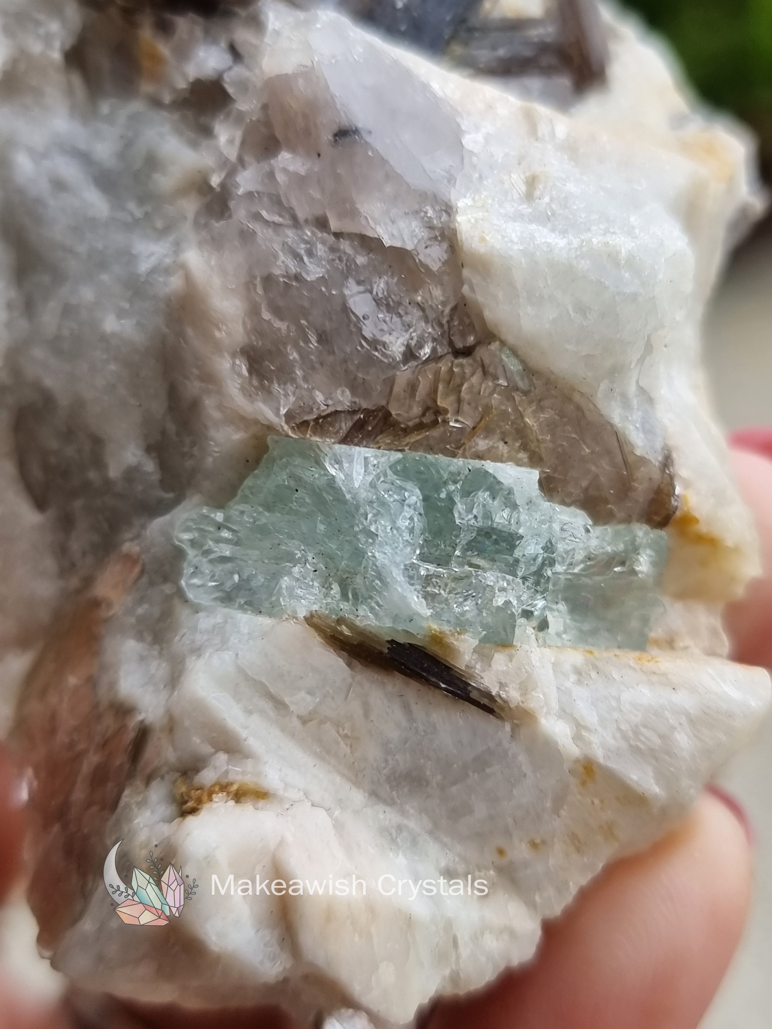 Aquamarine Rough with mica Pakistan