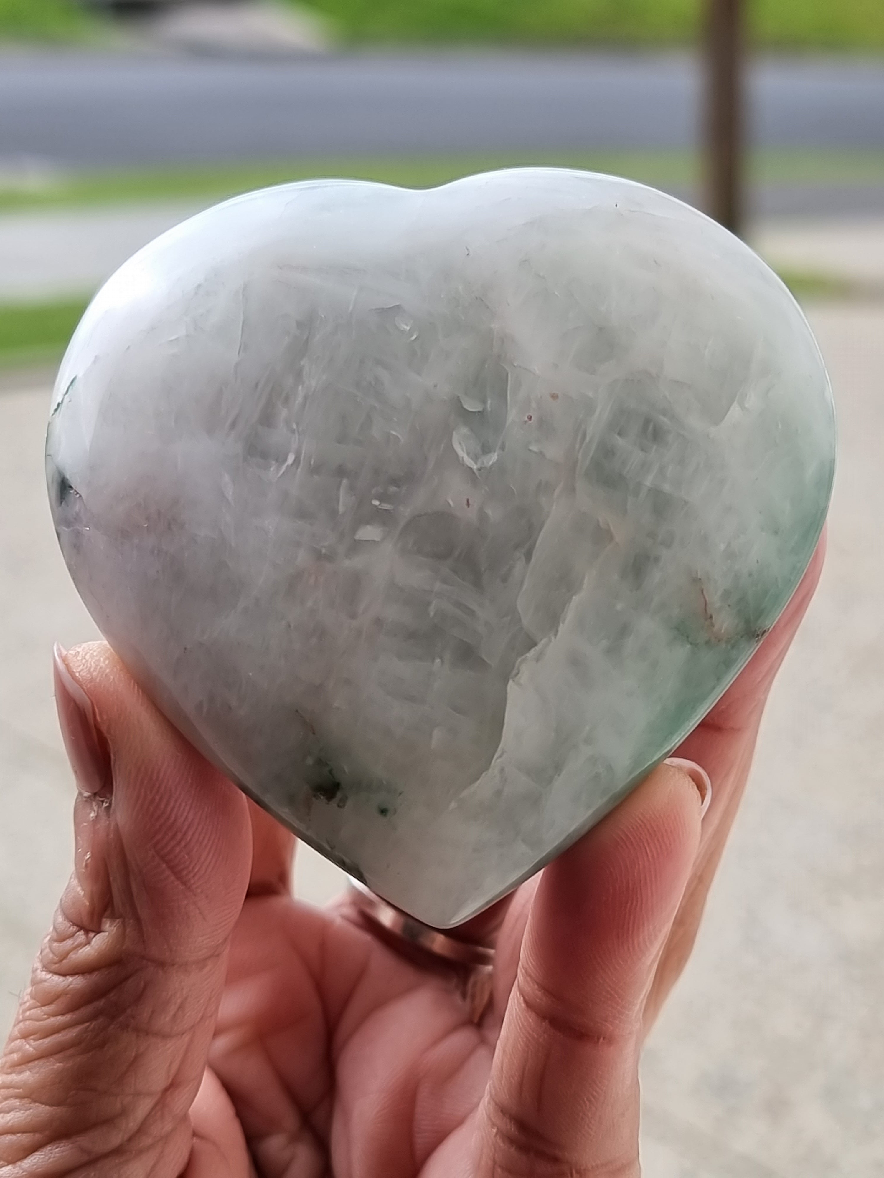 Green Aventurine in Quartz Heart