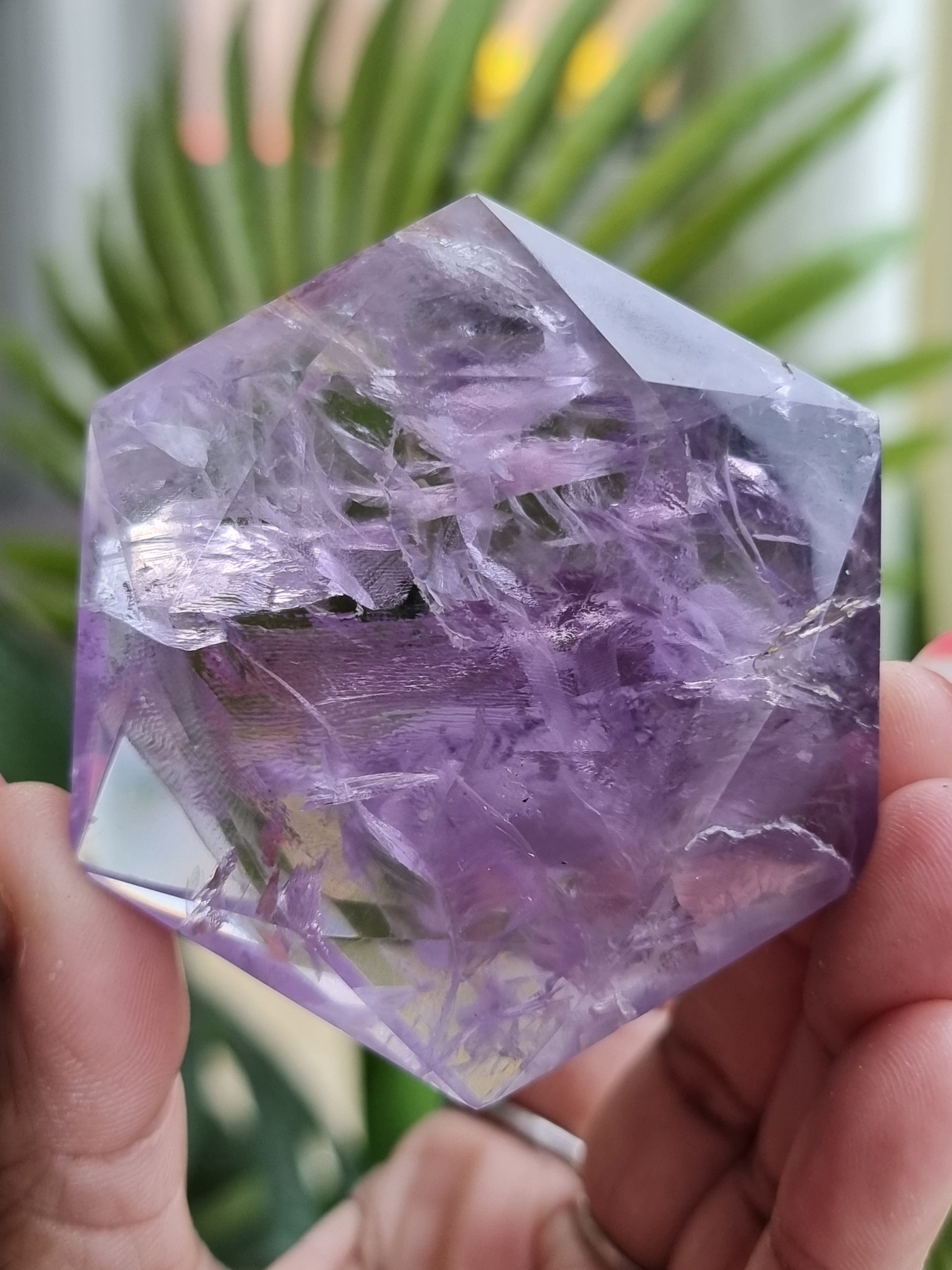 Amethyst Faceted Disc