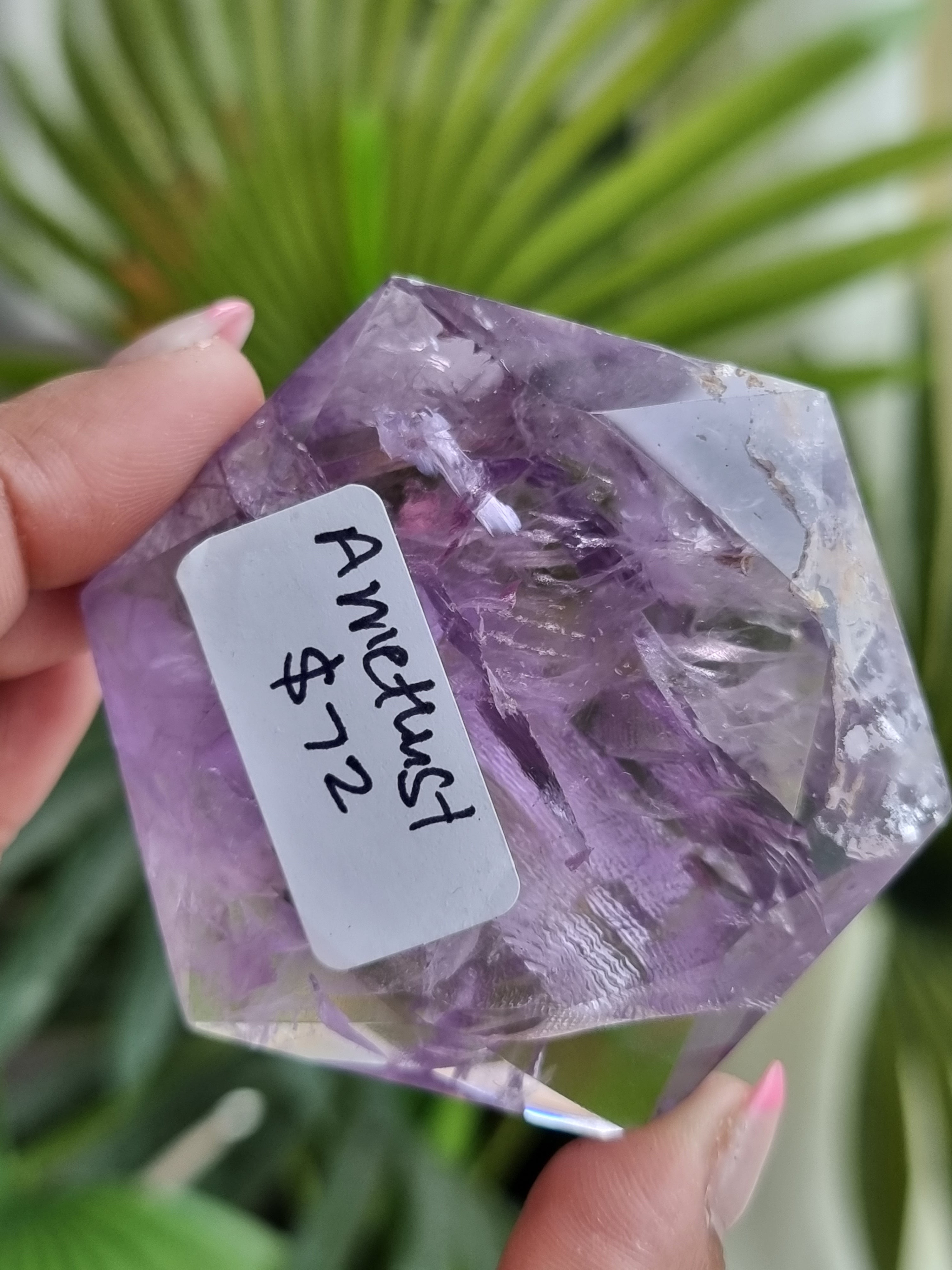 Amethyst Faceted Disc