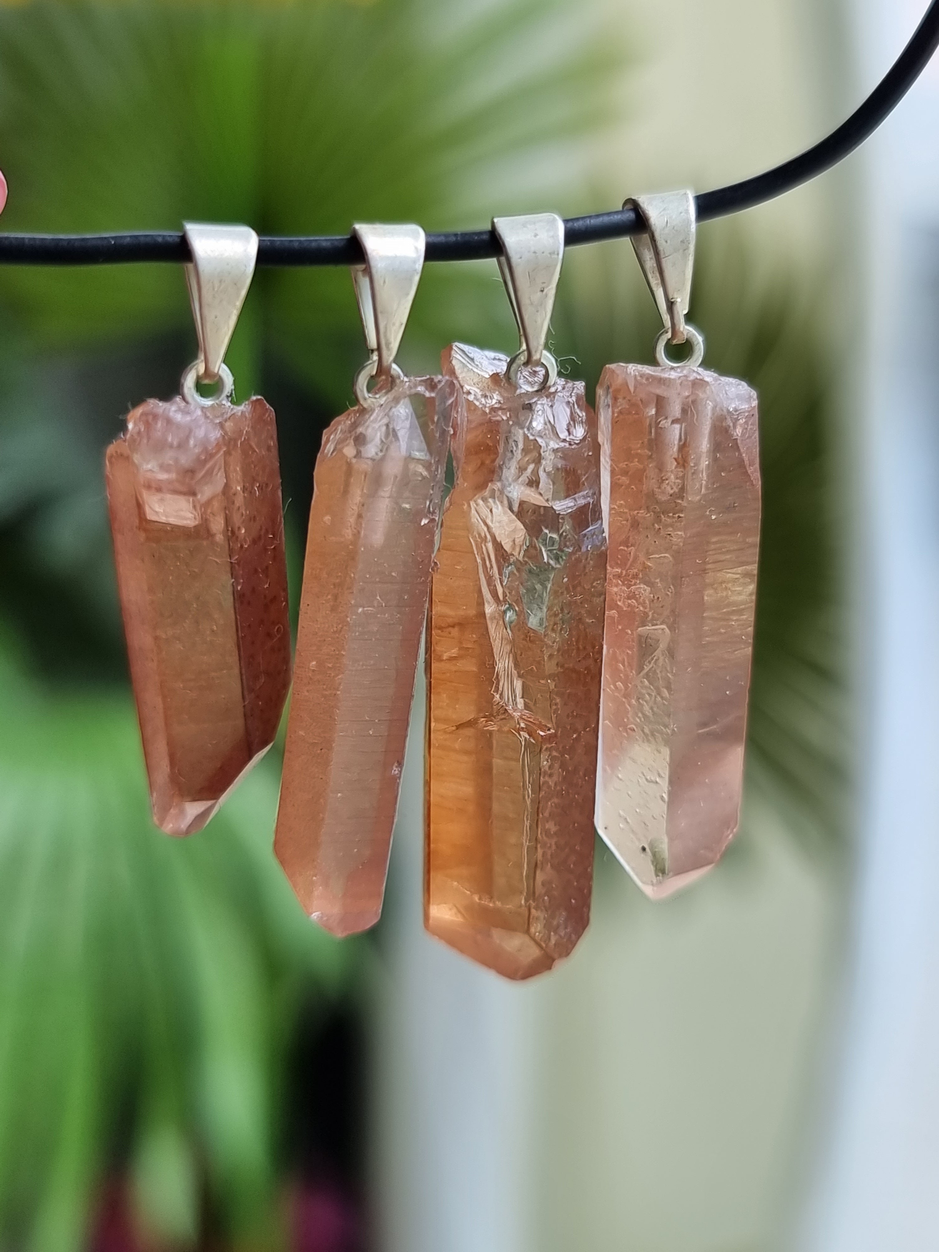 Tangerine Quartz Rough Pendant