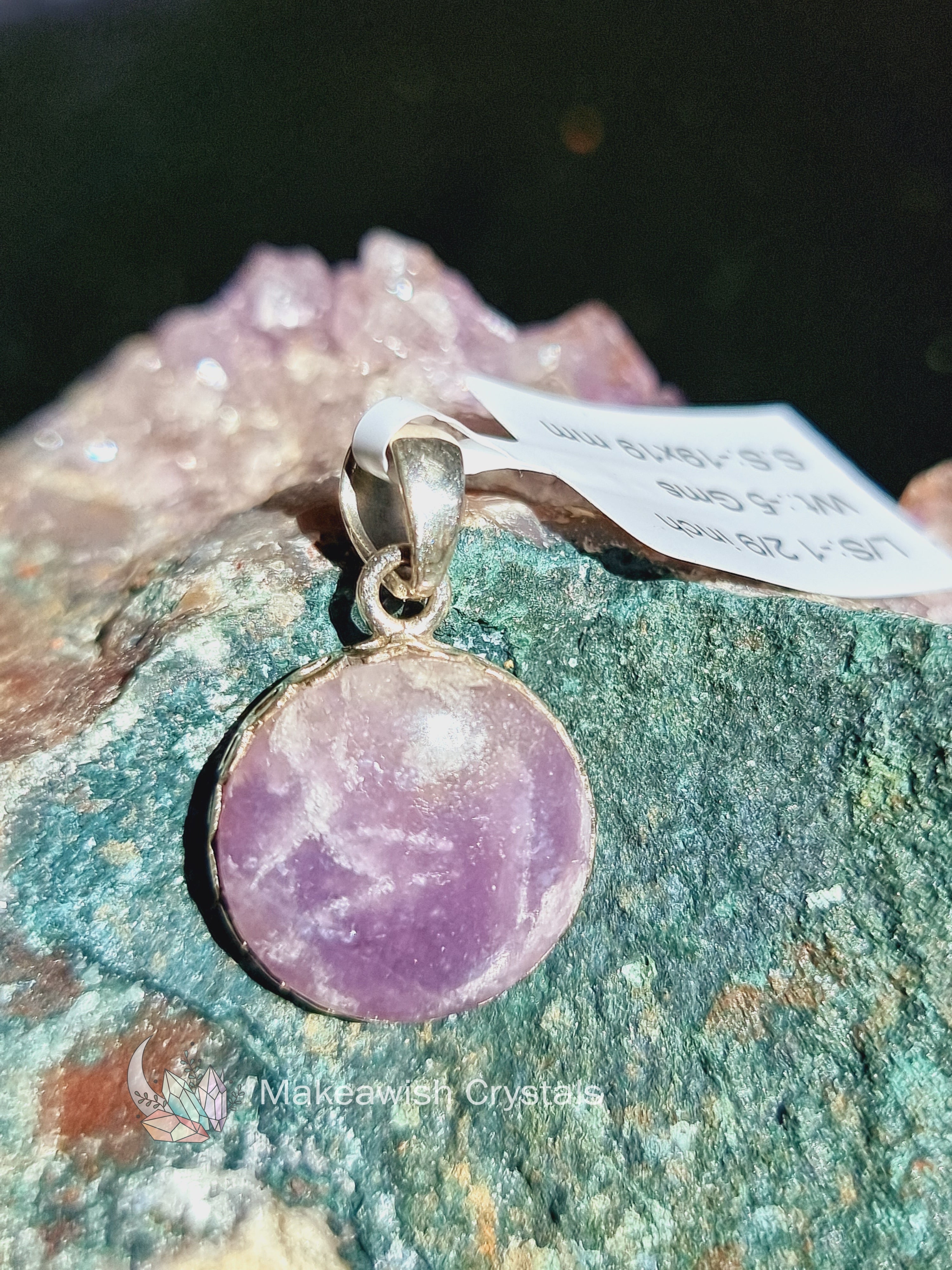 Lepidolite Pendant Sterling Silver