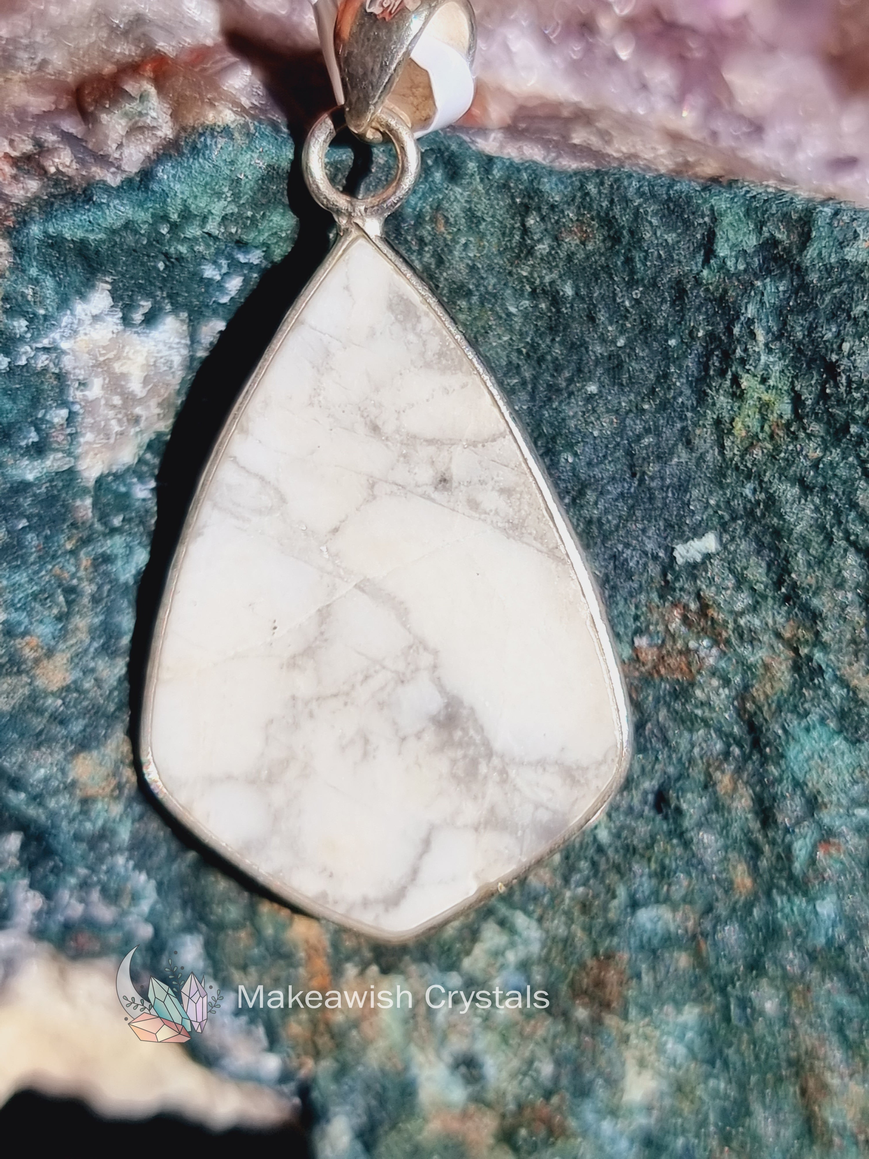 Howlite Pendant Sterling Silver